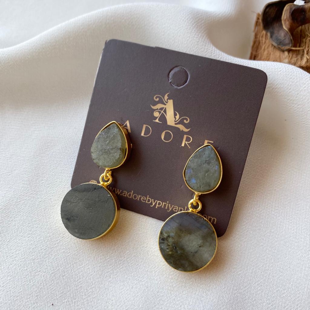 Tilak Raw Stone Earrings (Colour Options) - Image 17