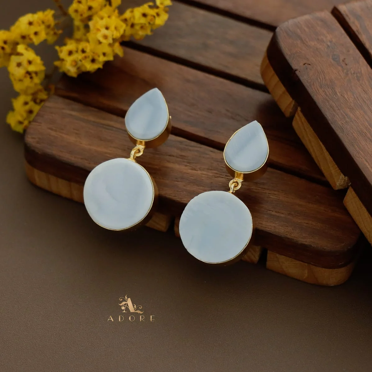Tilak Raw Stone Earrings (Colour Options) - Image 21