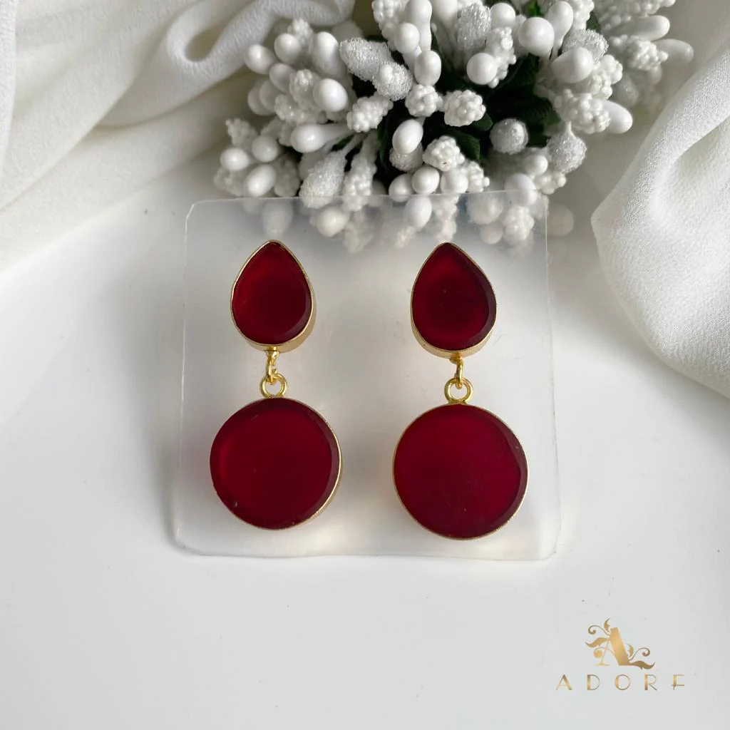 Tilak Raw Stone Earrings (Colour Options) - Image 3