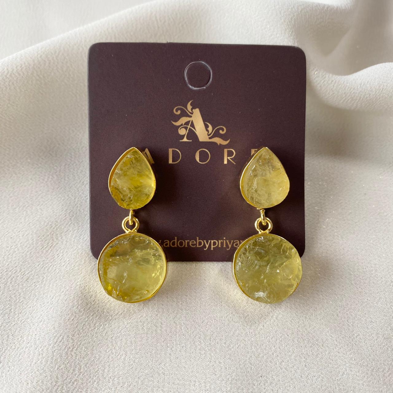 Tilak Raw Stone Earrings (Colour Options) - Image 5