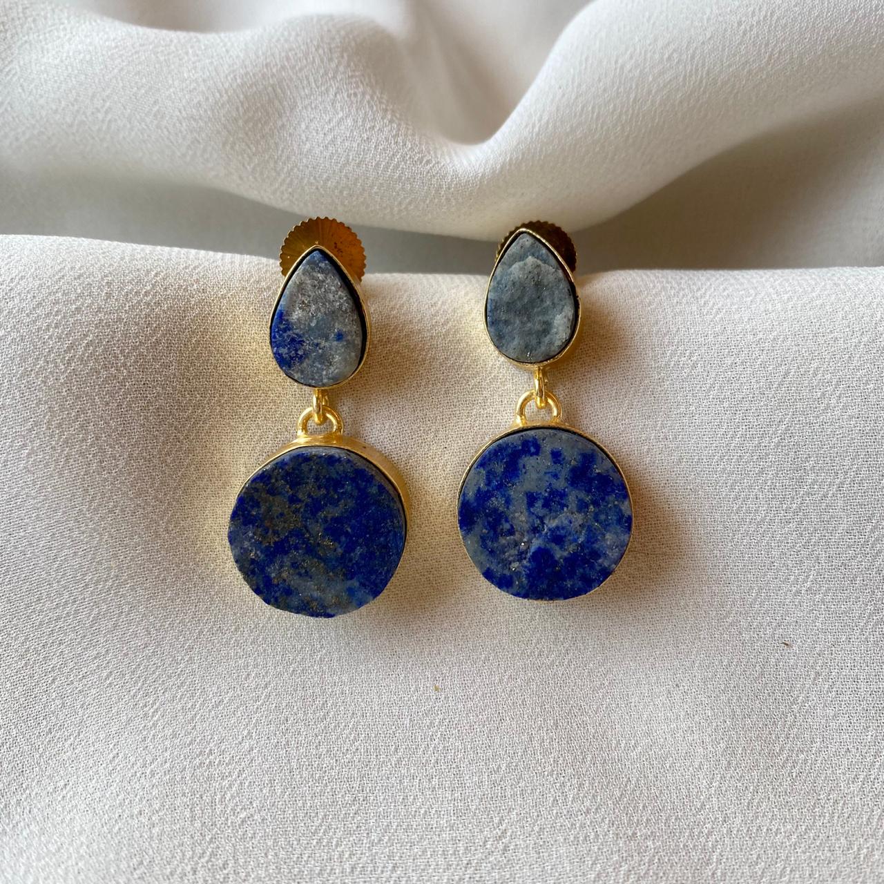 Tilak Raw Stone Earrings (Colour Options) - Image 7
