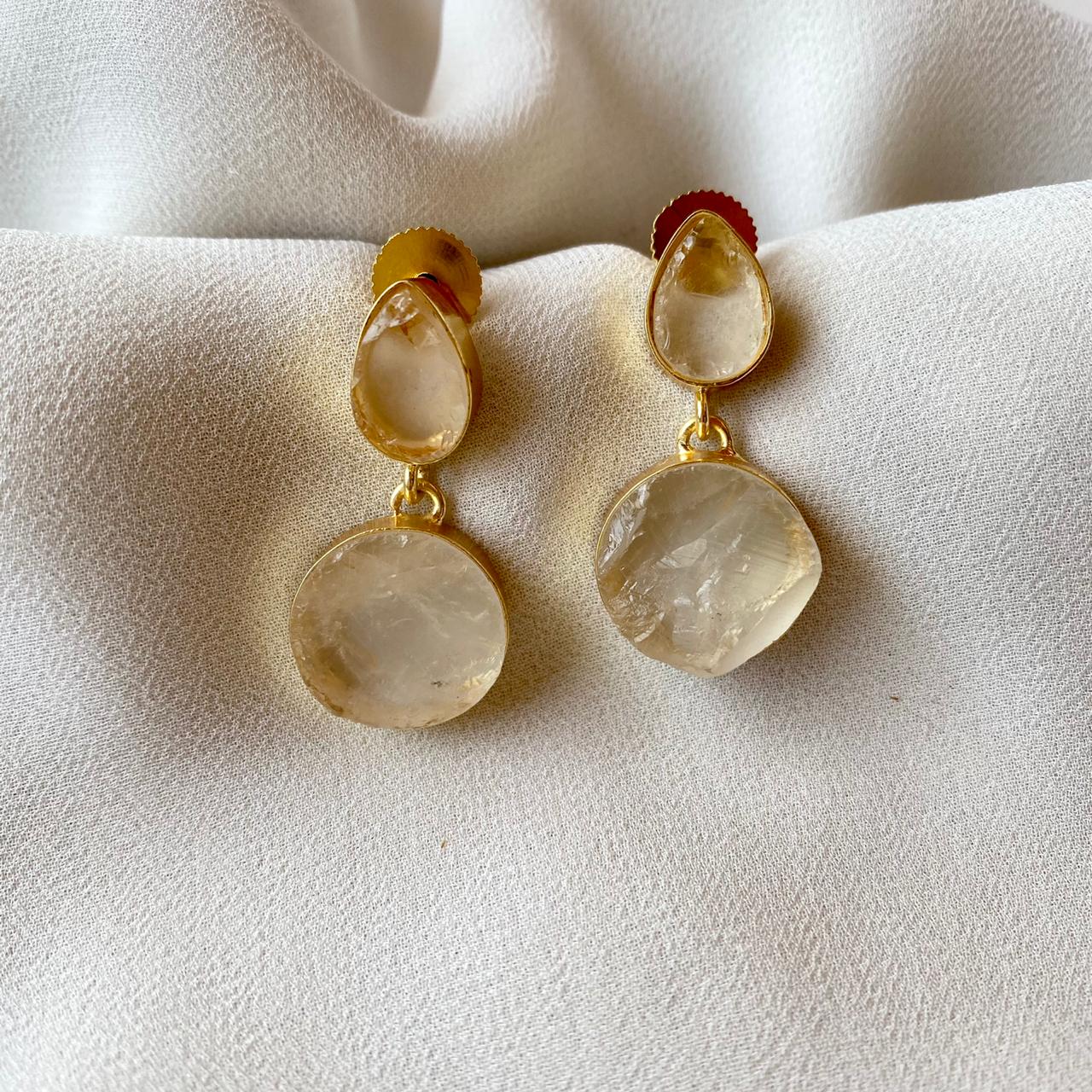 Tilak Raw Stone Earrings (Colour Options) - Image 8