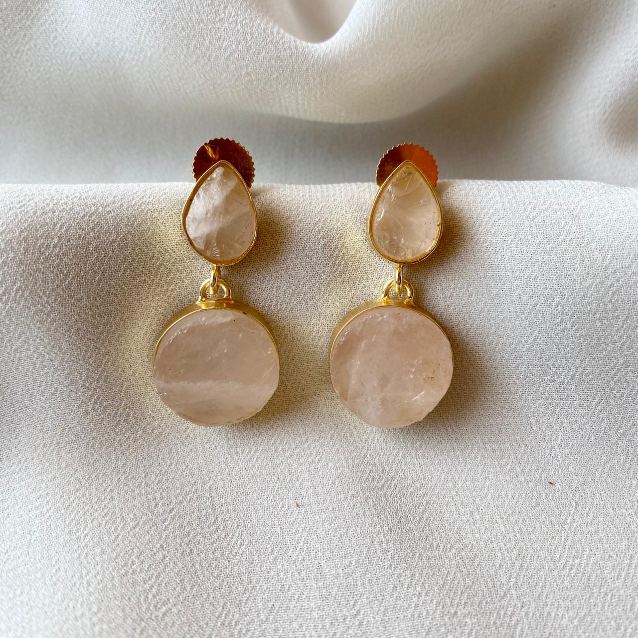 Tilak Raw Stone Earrings (Colour Options) - Image 9