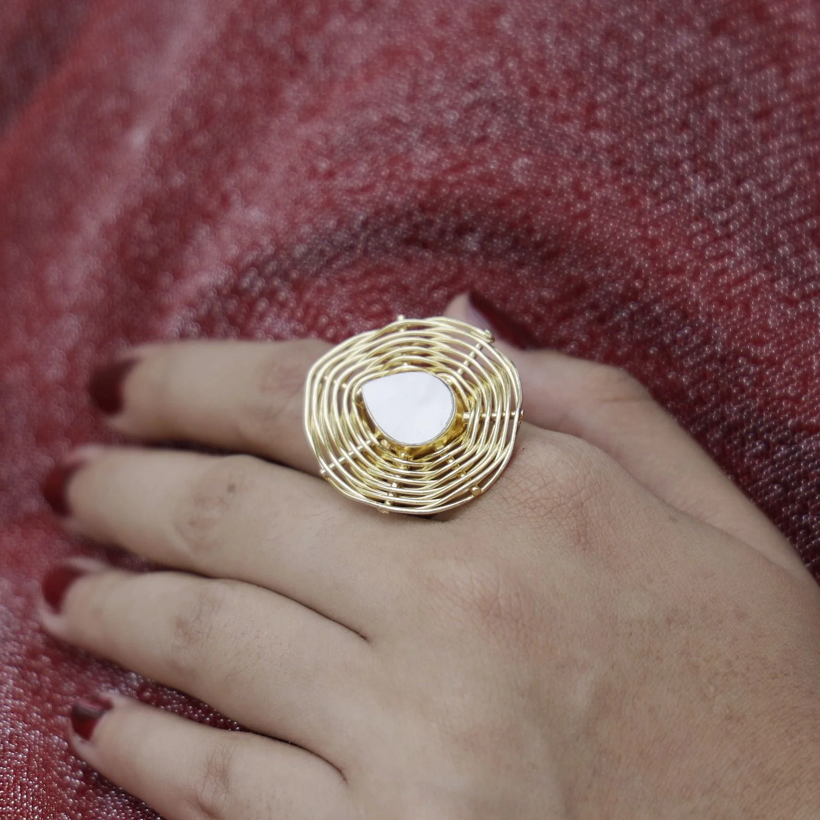 Tillie Glossy Drop Handmade Ring - Image 2