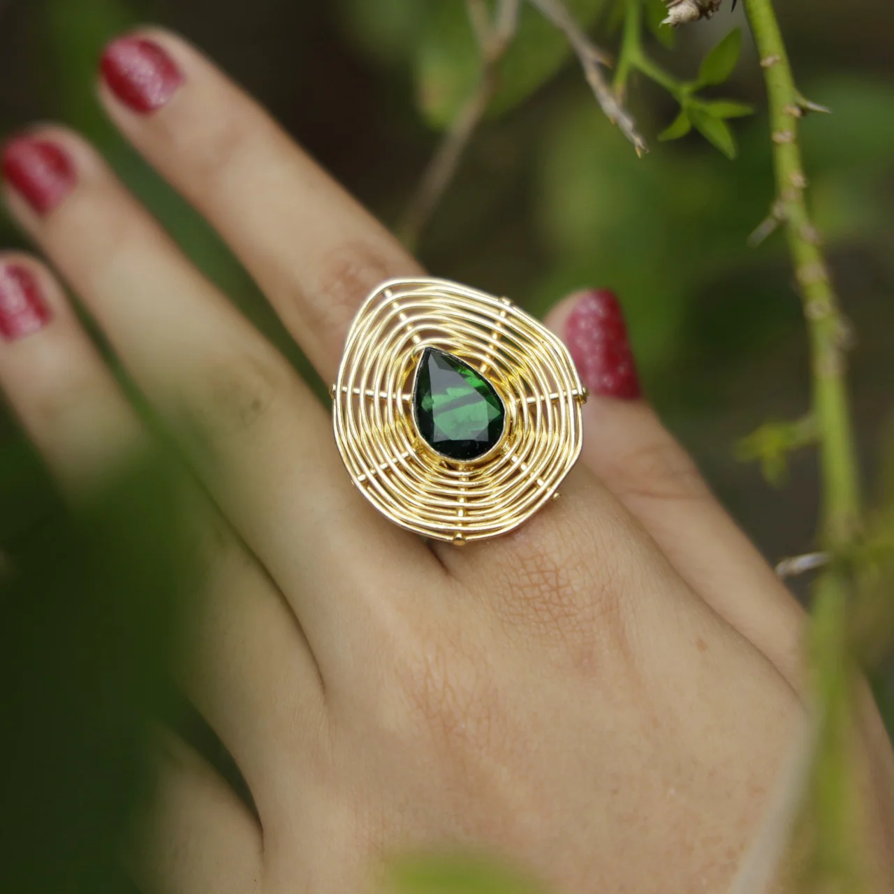 Tillie Glossy Drop Handmade Ring - Image 4