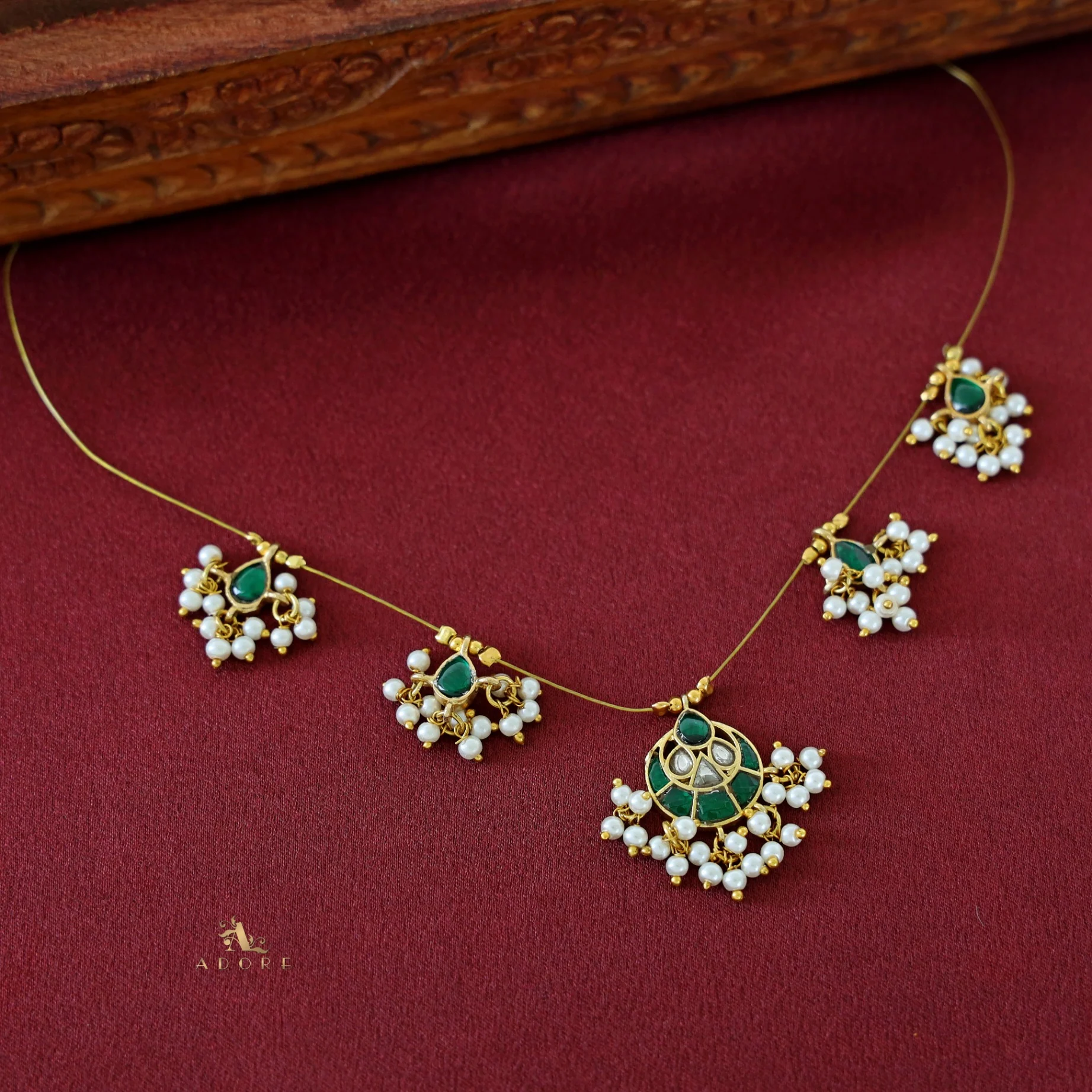 Trayi Jadau Kundan String Neckpiece - Image 10