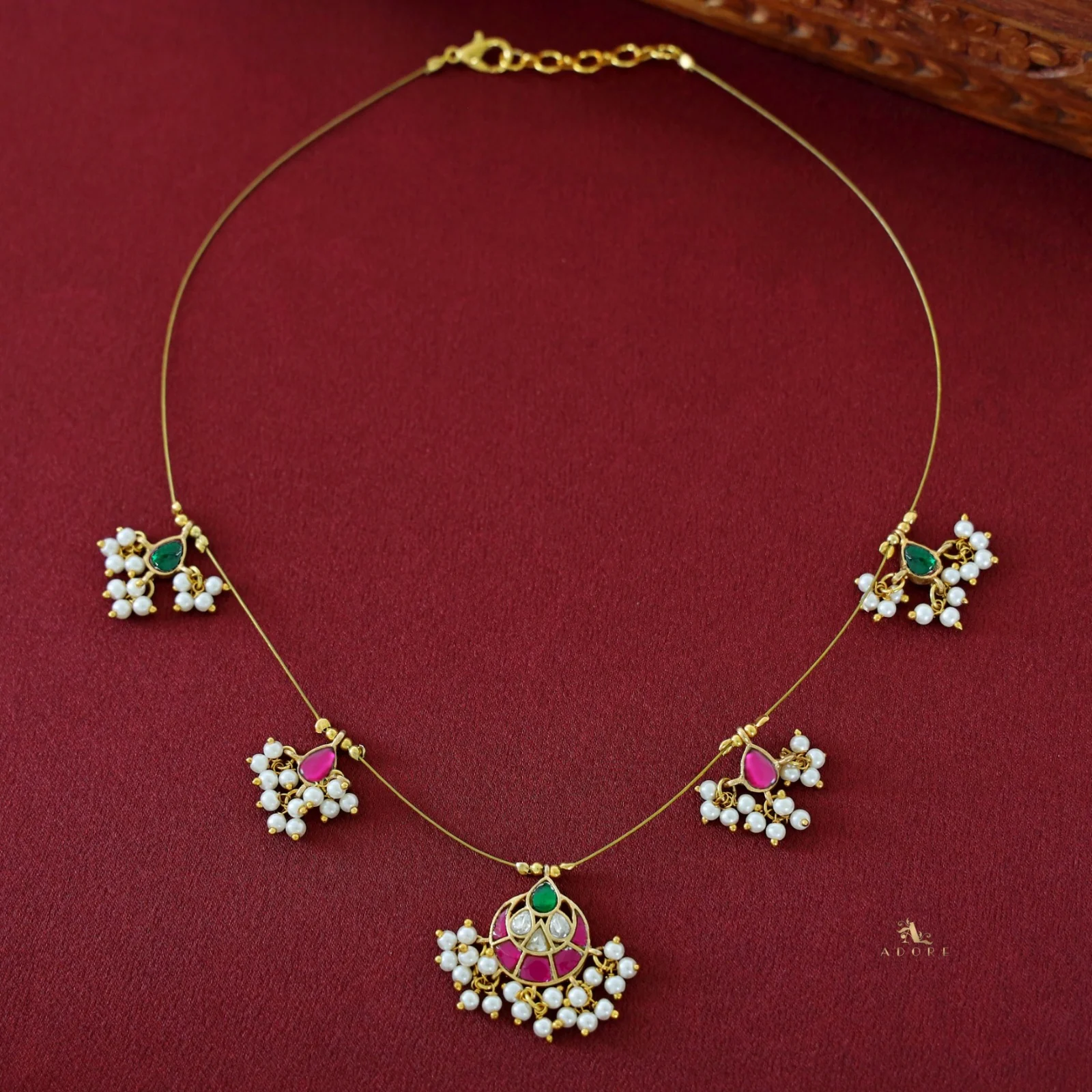 Trayi Jadau Kundan String Neckpiece - Image 3