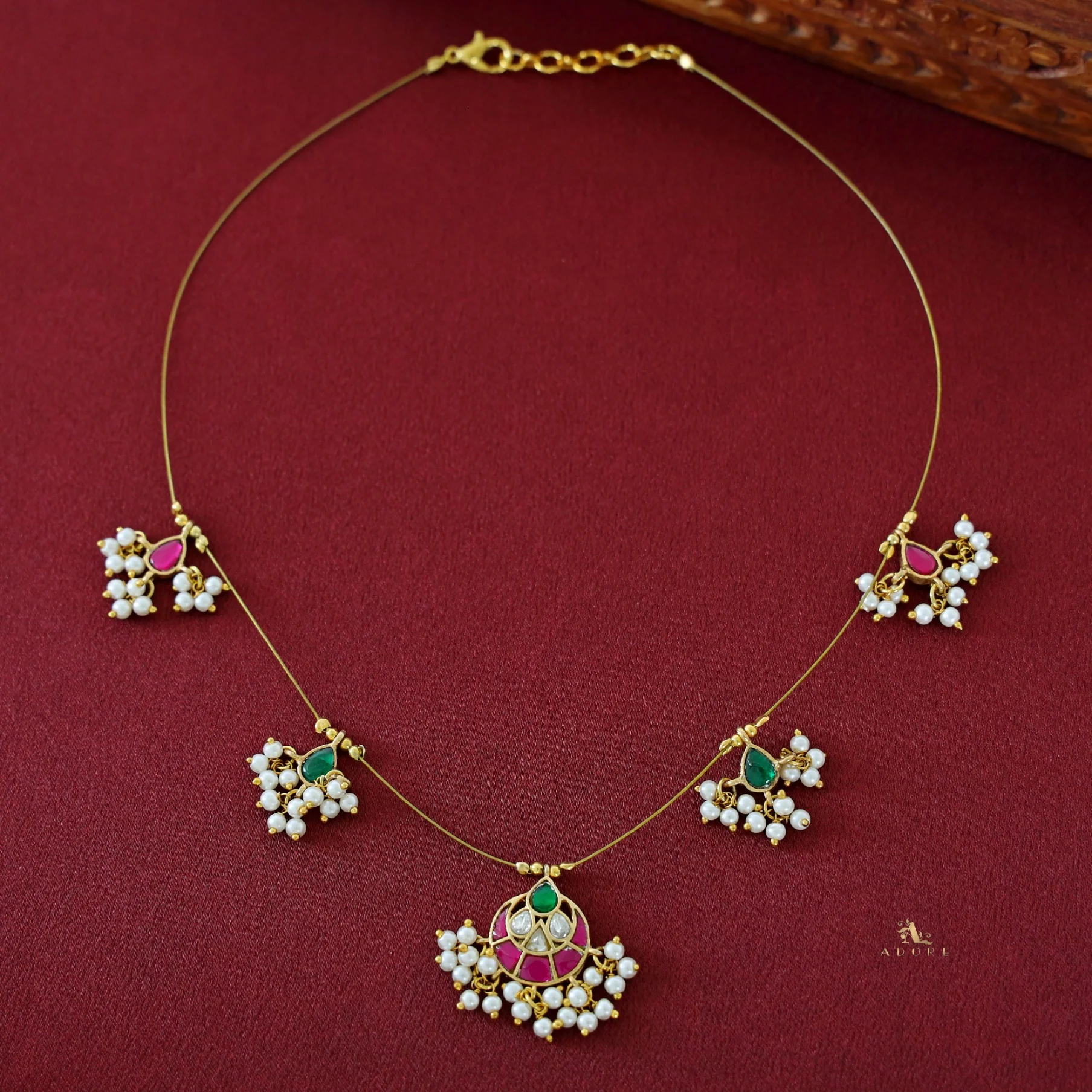 Trayi Jadau Kundan String Neckpiece - Image 5
