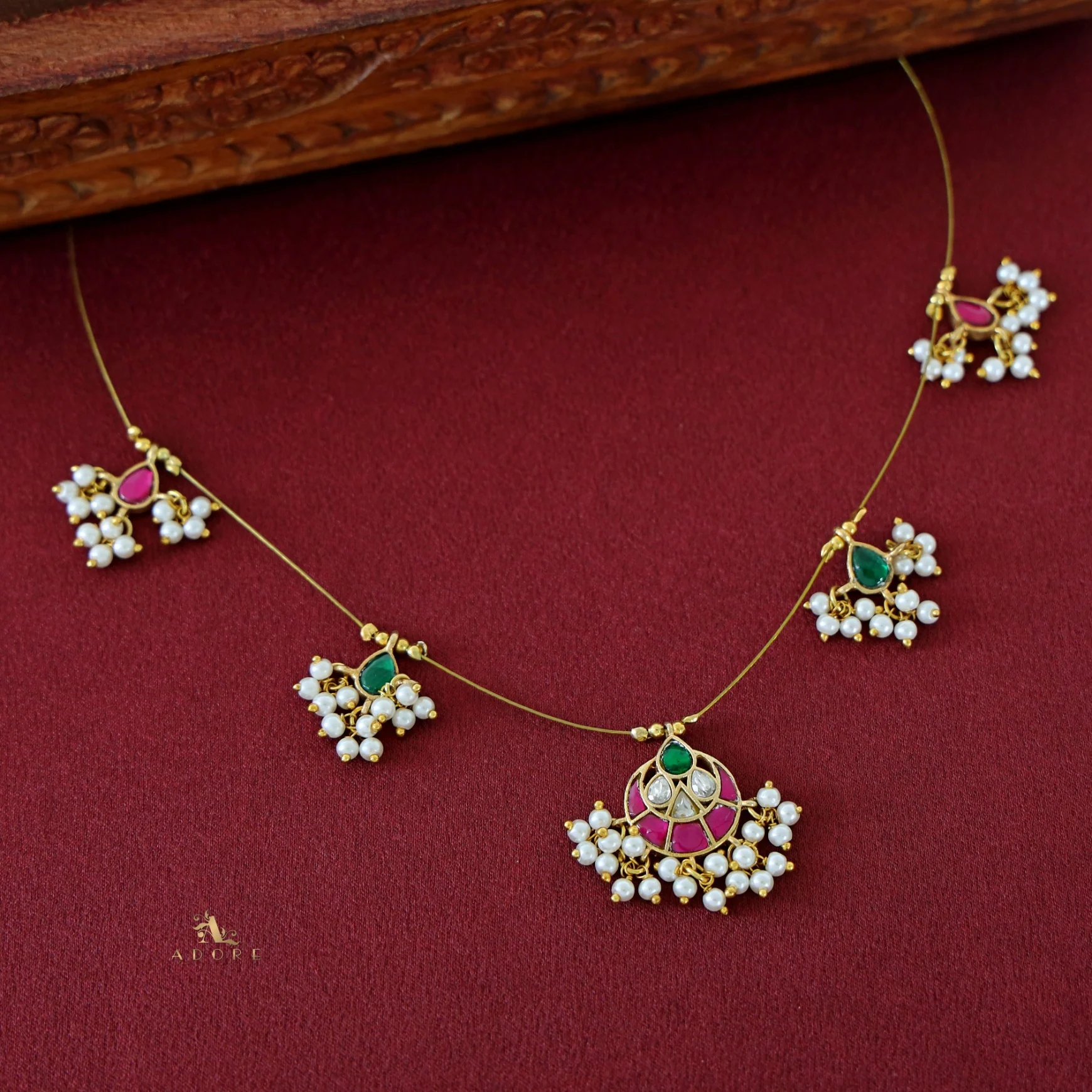 Trayi Jadau Kundan String Neckpiece - Image 6