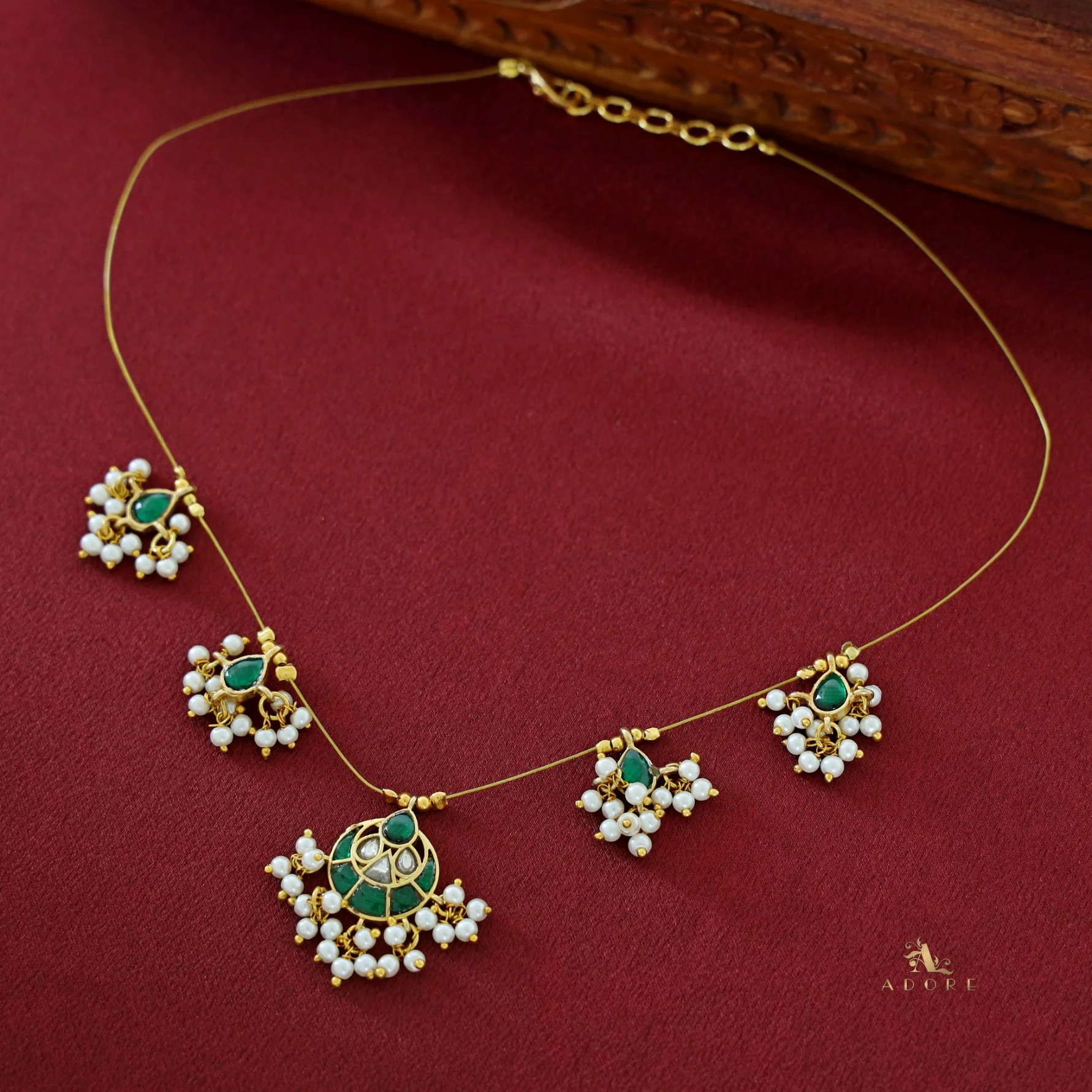 Trayi Jadau Kundan String Neckpiece - Image 8