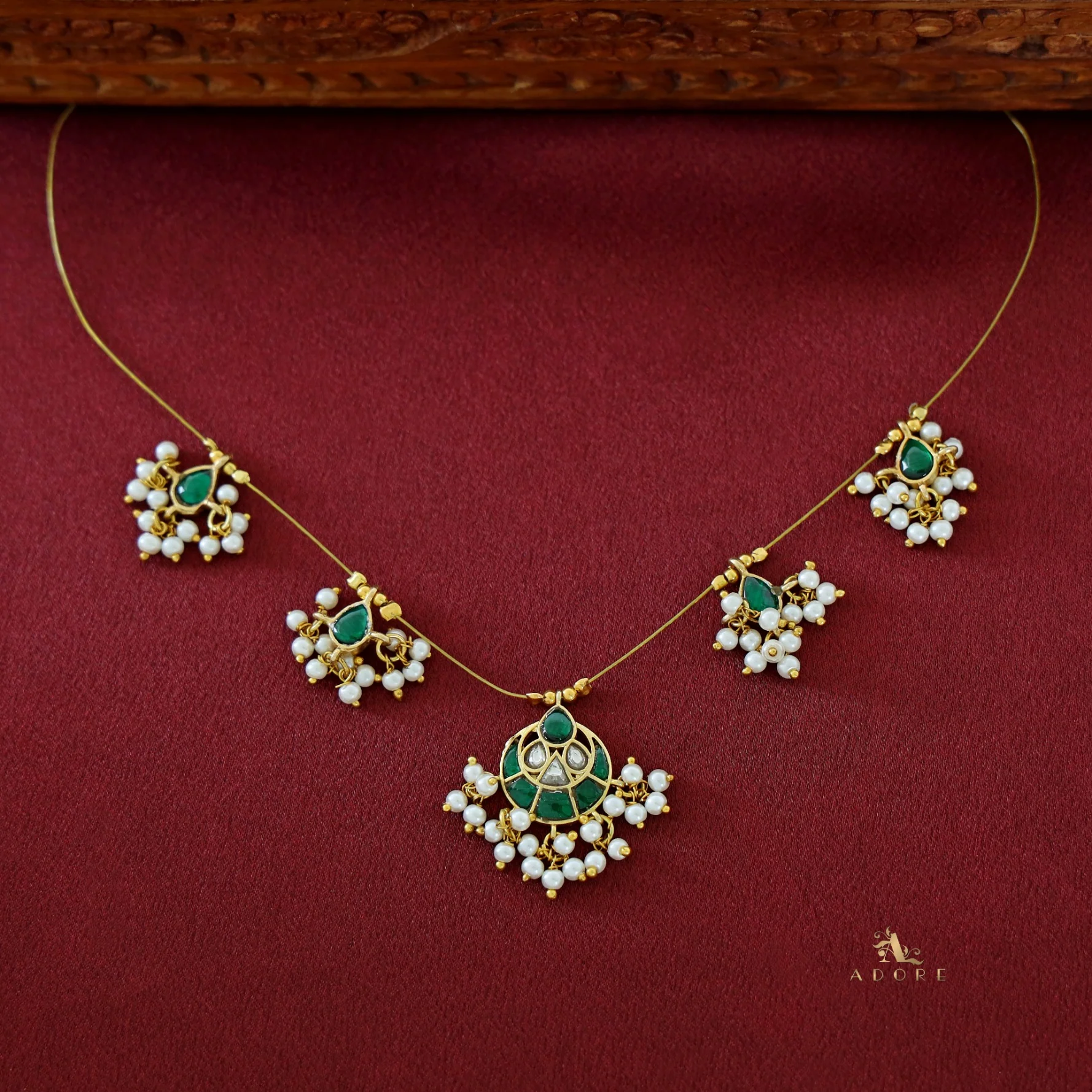 Trayi Jadau Kundan String Neckpiece - Image 9