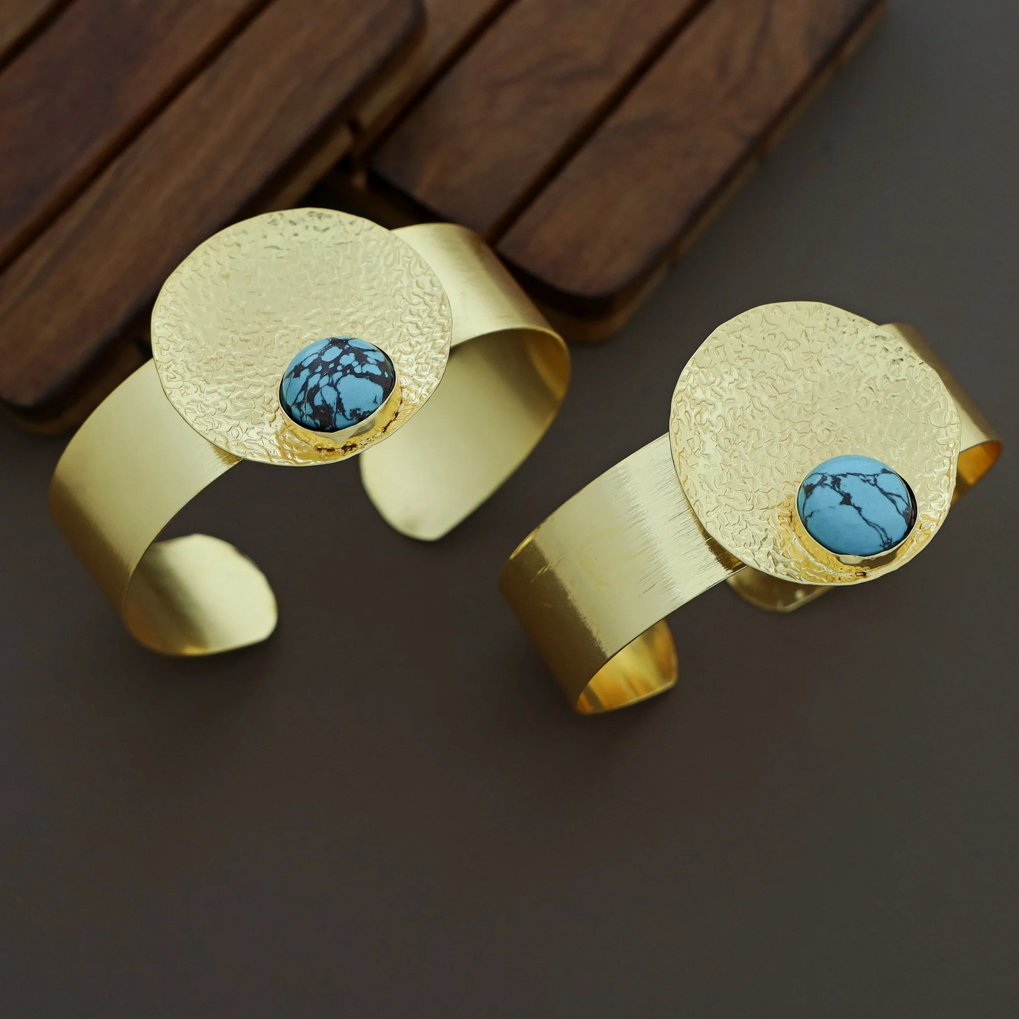 Treesa Golden Hammered Bangle - Image 10
