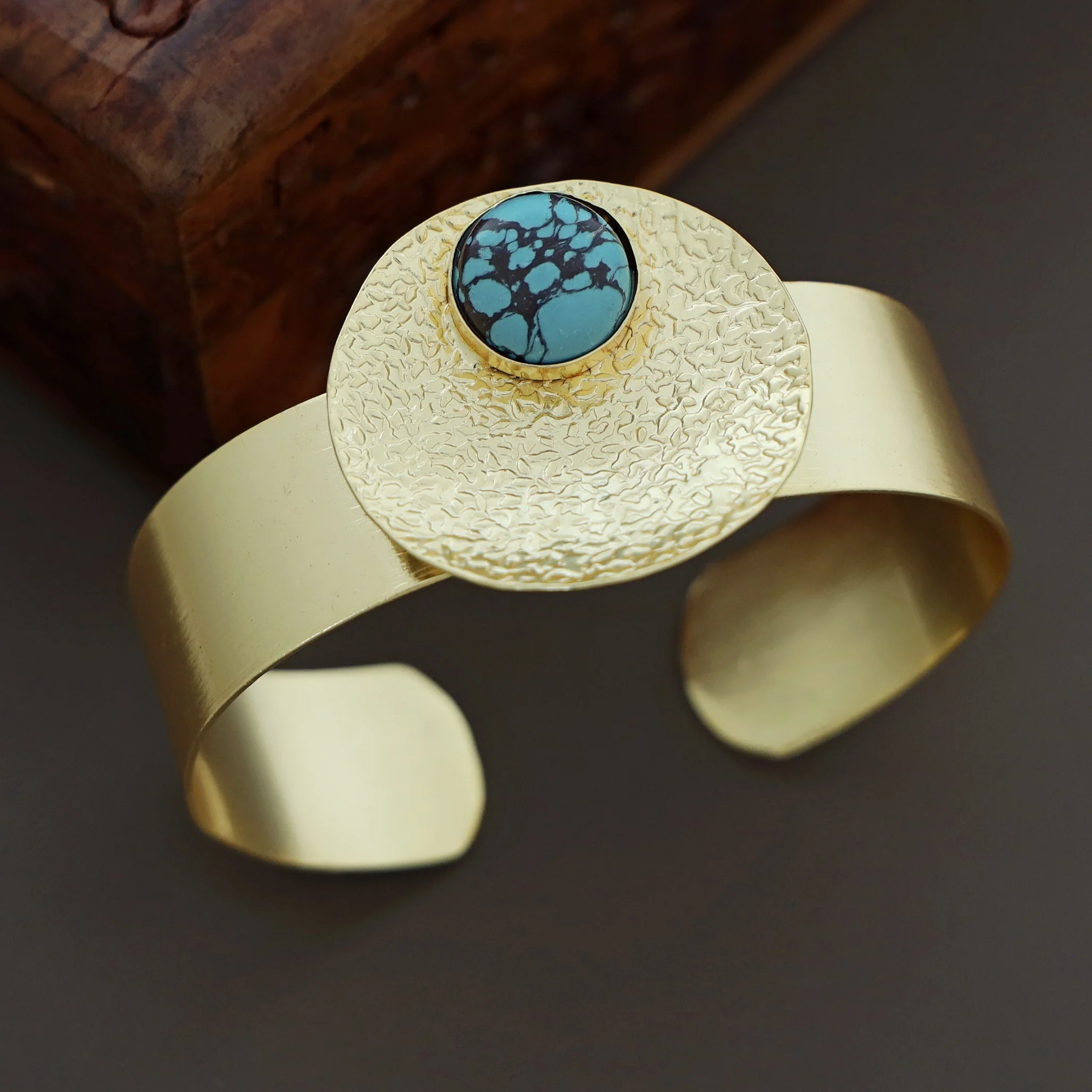 Treesa Golden Hammered Bangle - Image 11