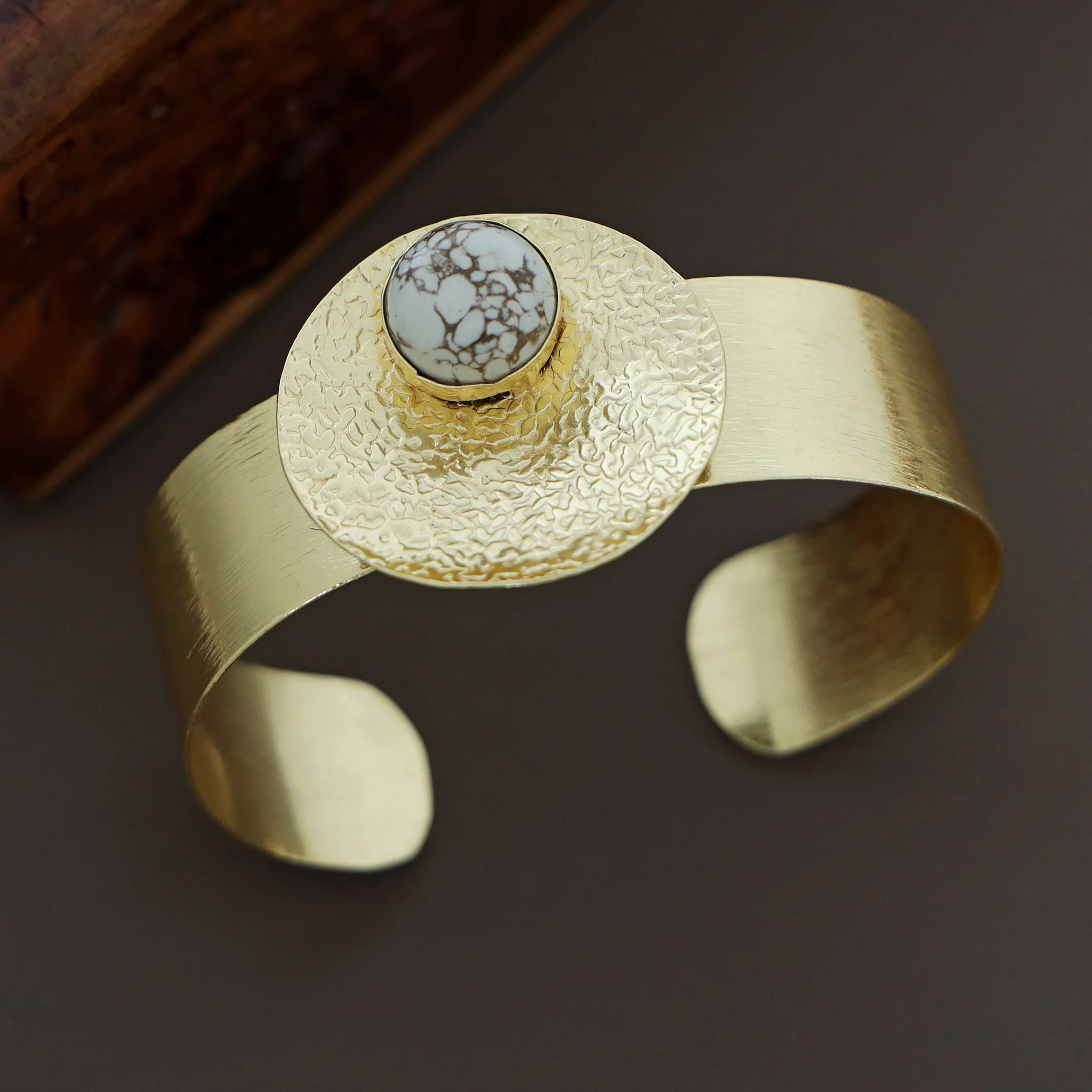 Treesa Golden Hammered Bangle - Image 2