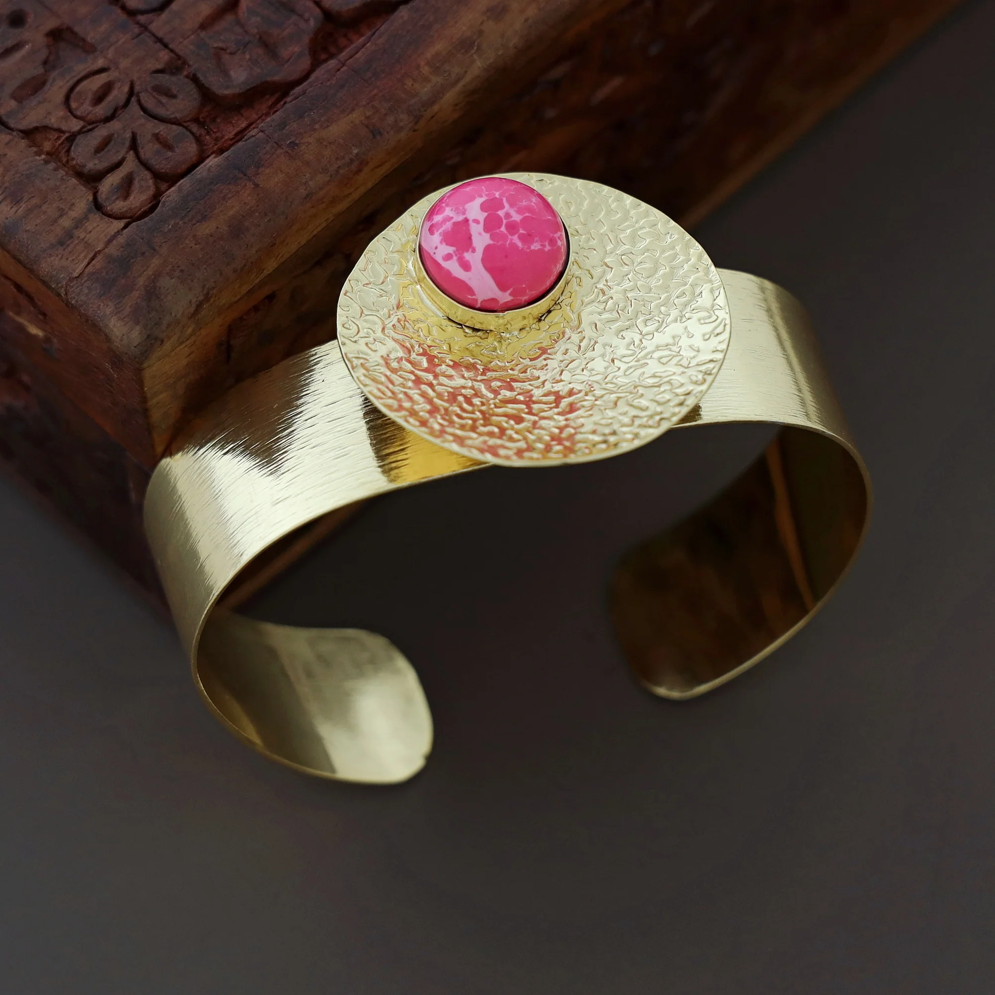 Treesa Golden Hammered Bangle - Image 5