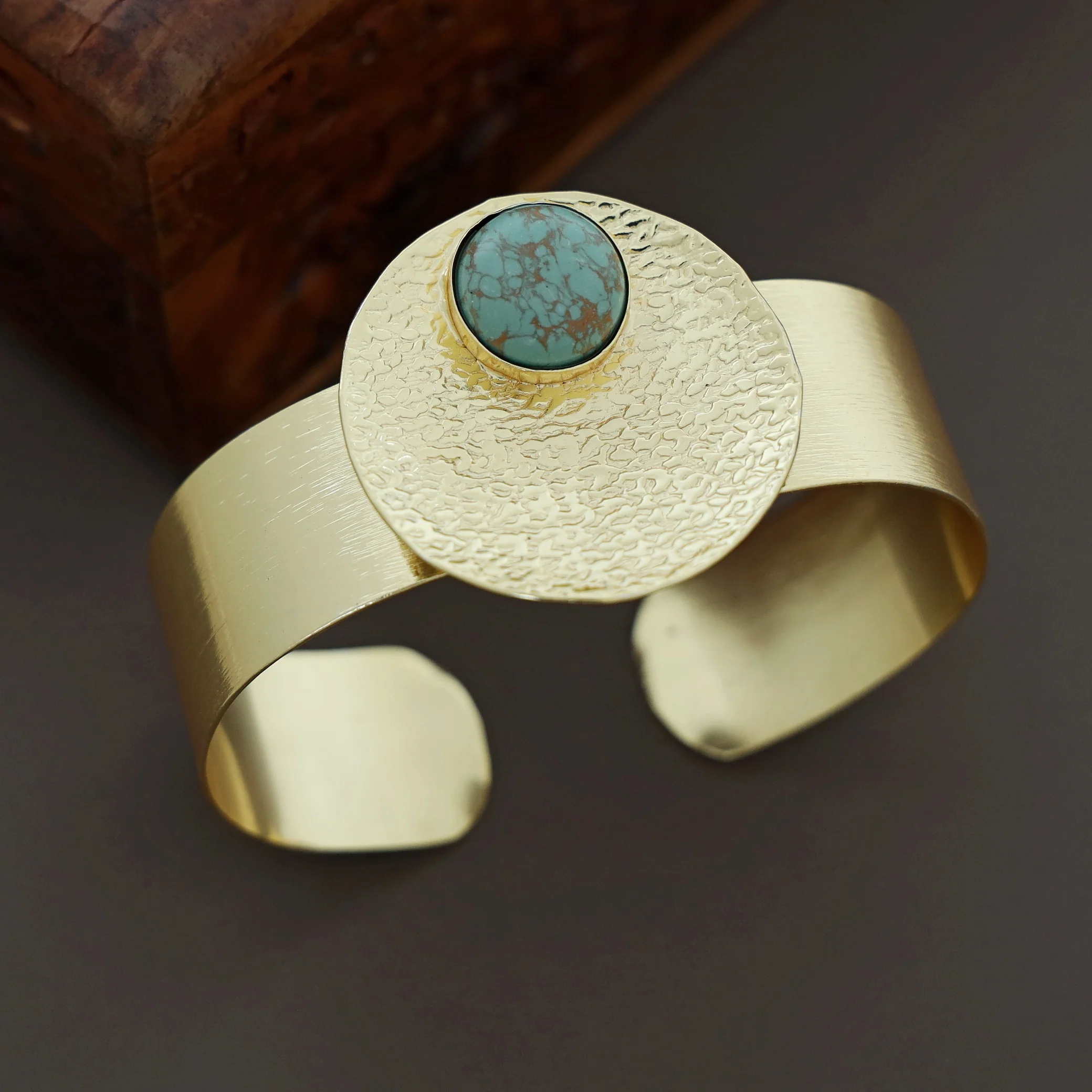 Treesa Golden Hammered Bangle - Image 6
