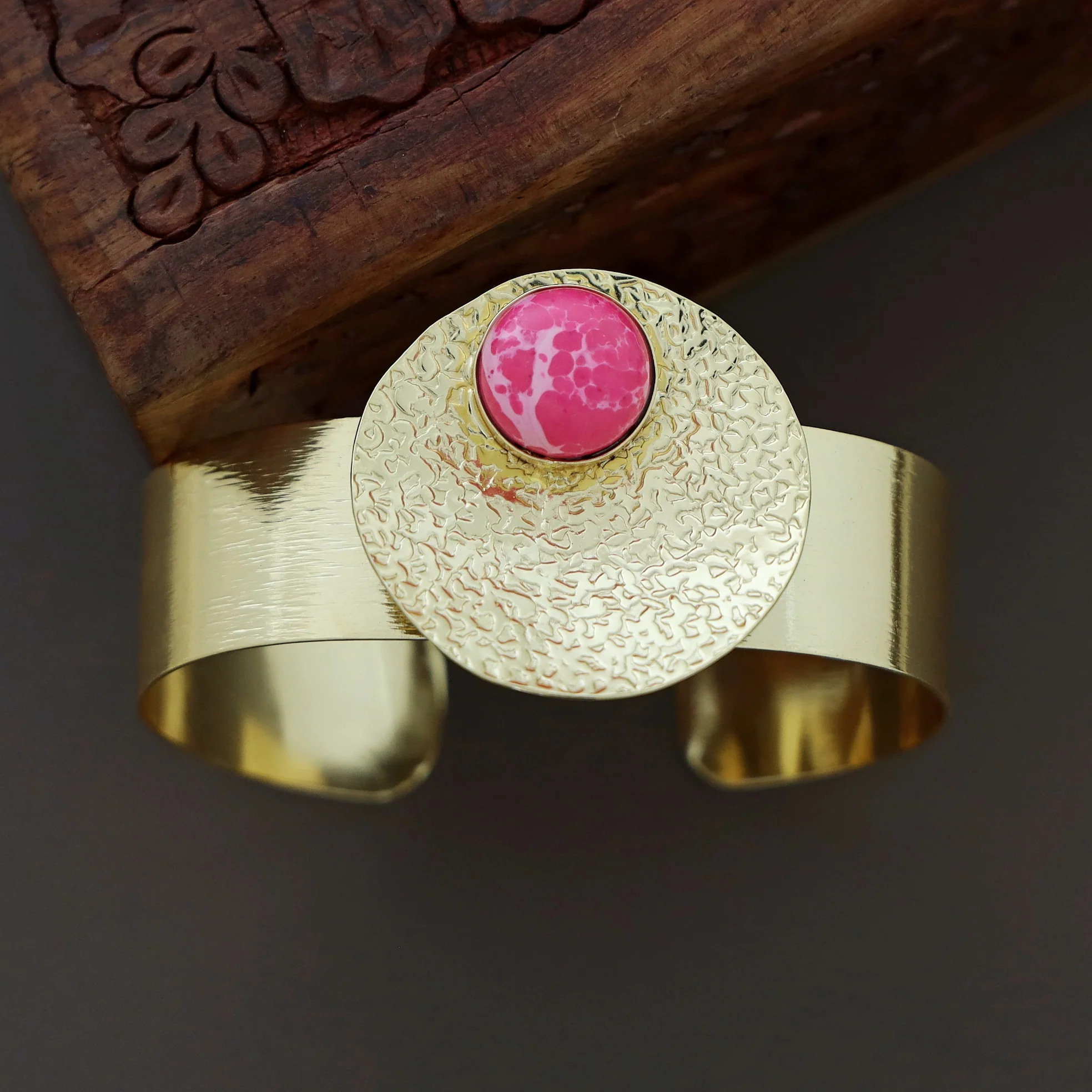 Treesa Golden Hammered Bangle - Image 8