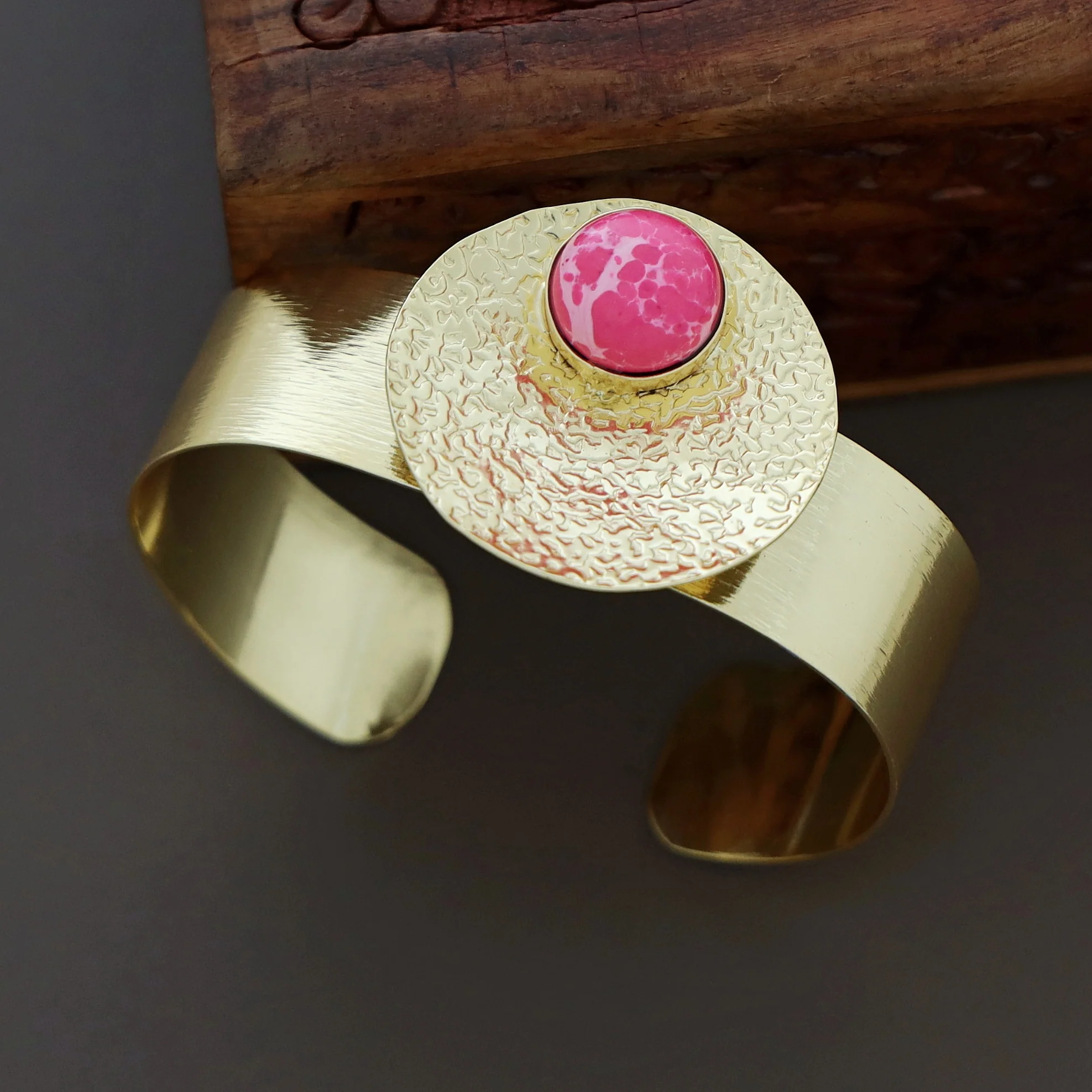 Treesa Golden Hammered Bangle - Image 9