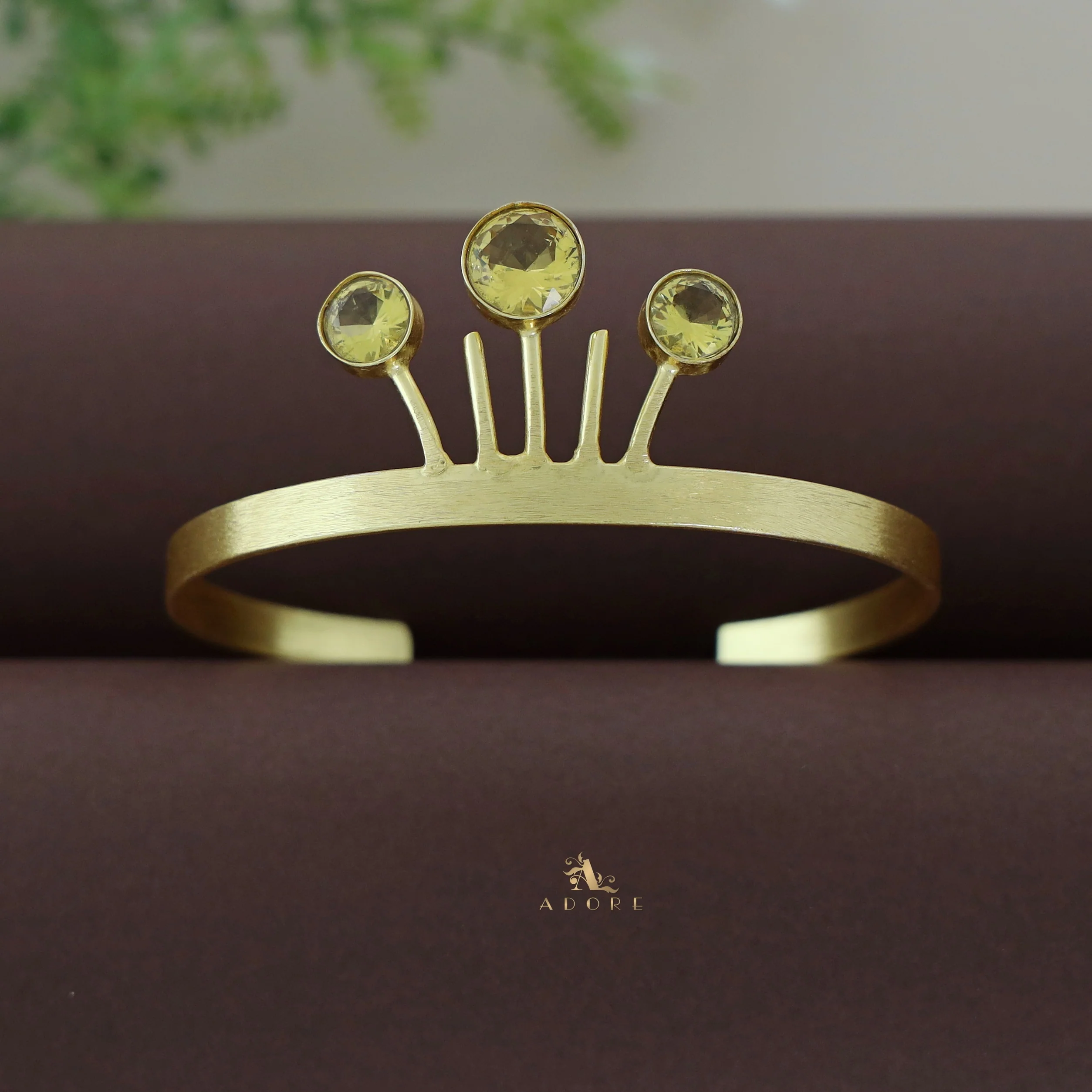 Tri Glossy Circle Crown Bangle - Image 3