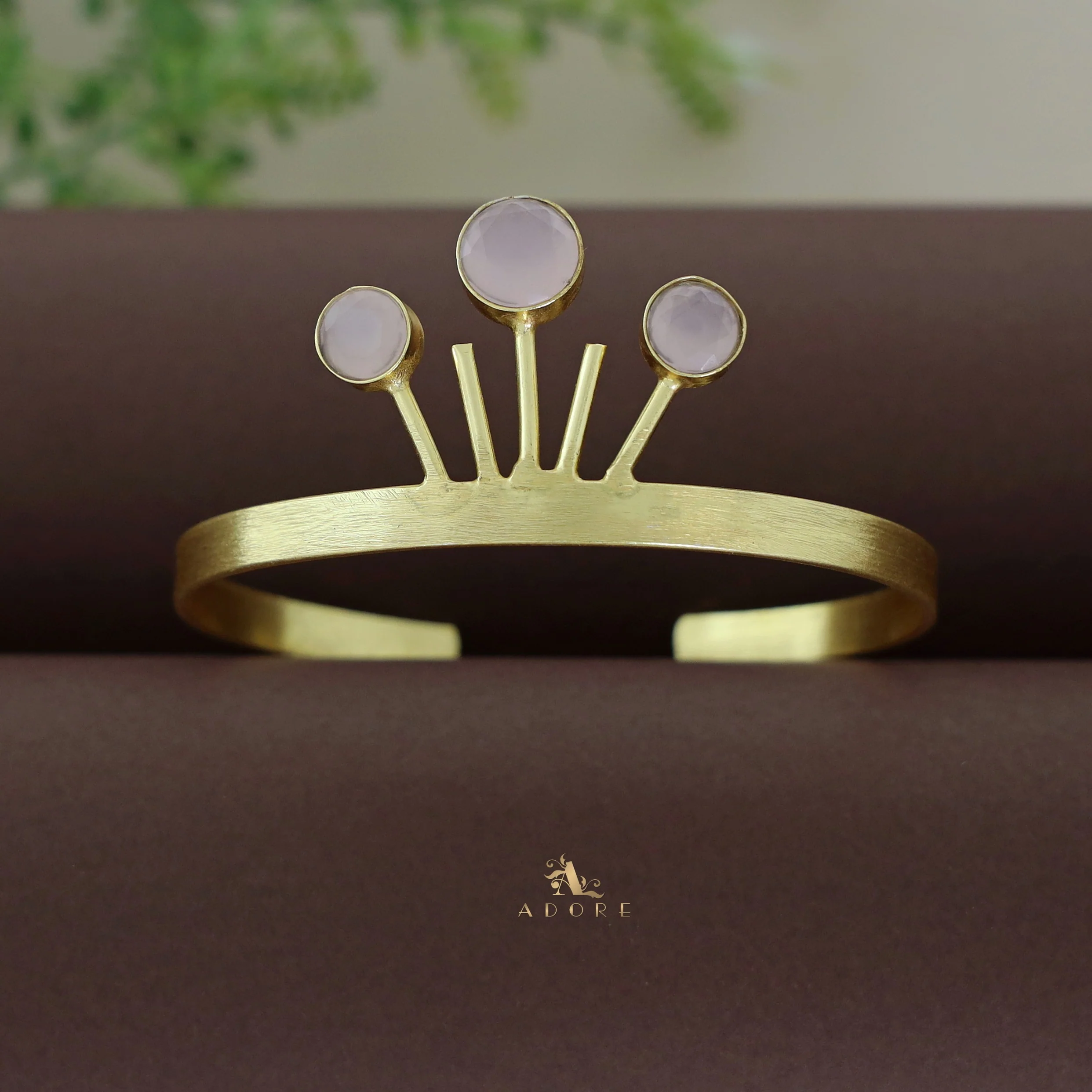 Tri Glossy Circle Crown Bangle - Image 5