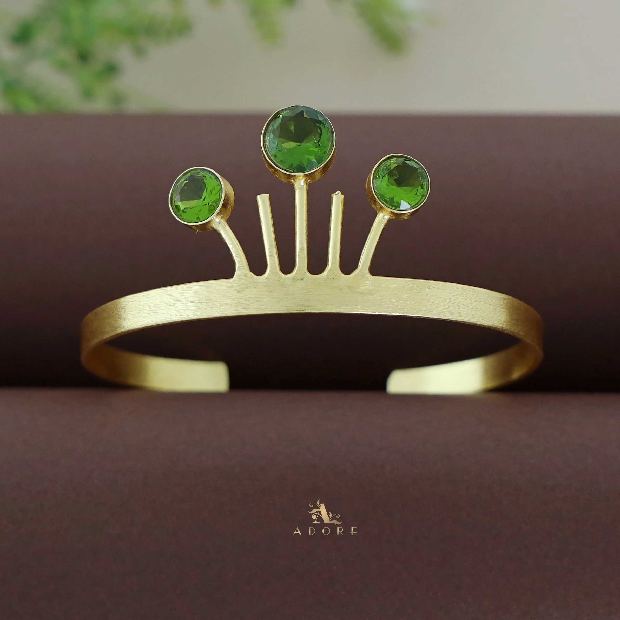 Tri Glossy Circle Crown Bangle - Image 6