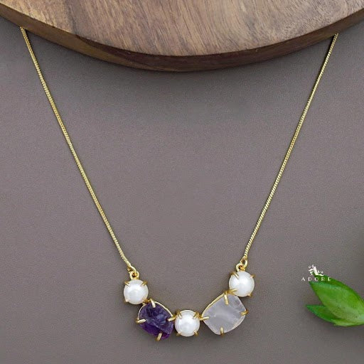 Tri Pearl Raw Stone Neckpiece - Image 8