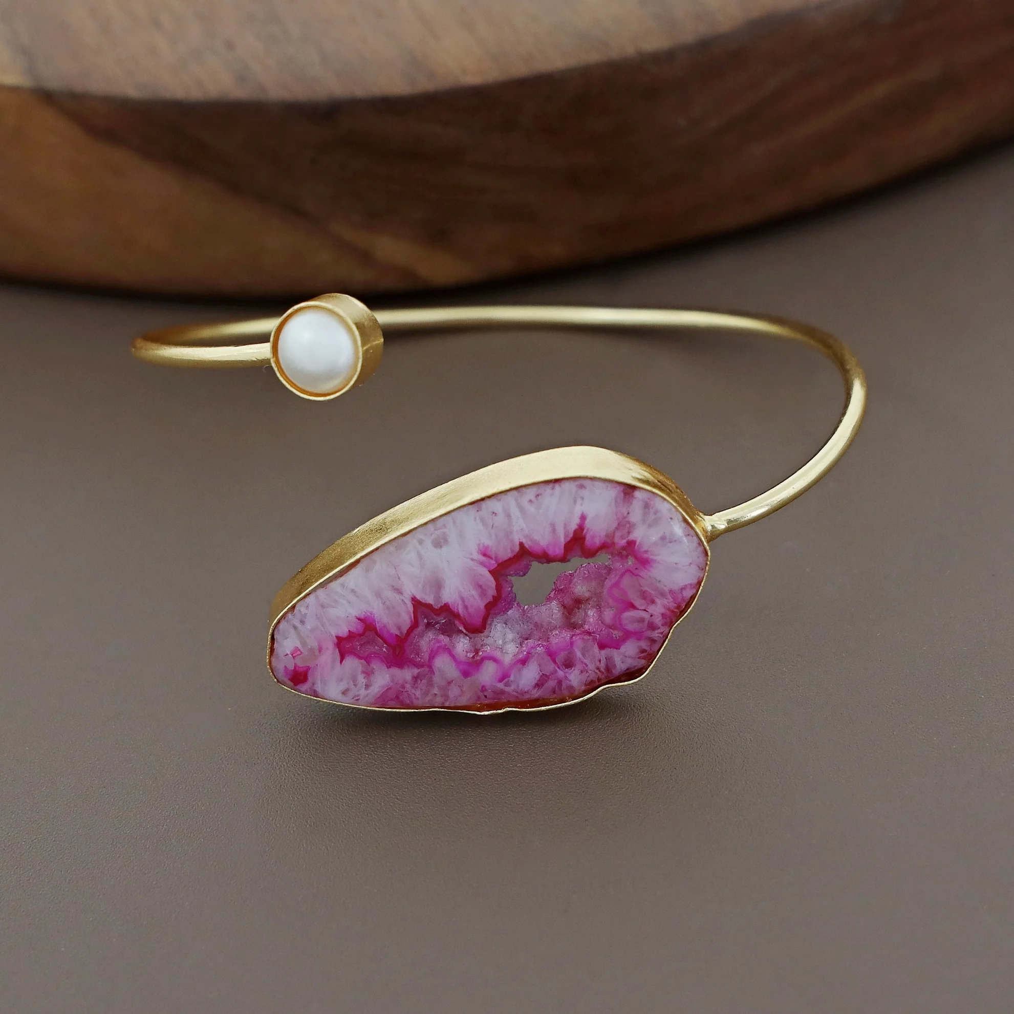 Trish Solar Agate + Pearl Bangle - Image 17