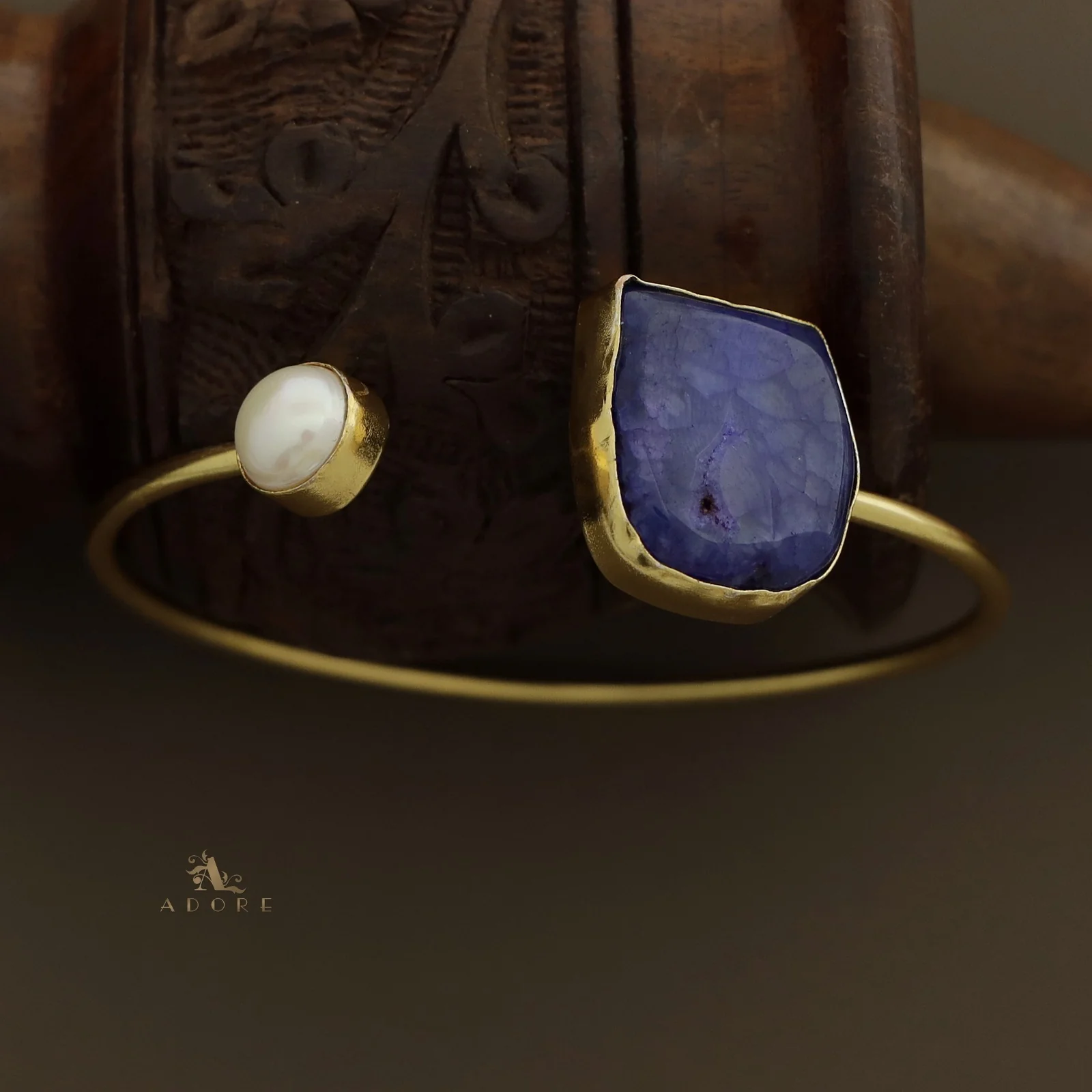 Trish Solar Agate + Pearl Bangle - Image 28