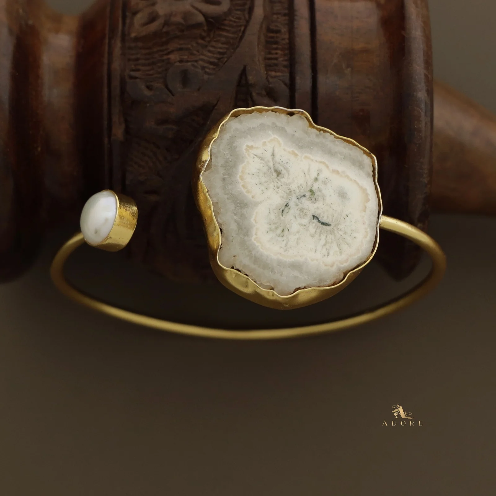 Trish Solar Agate + Pearl Bangle - Image 29