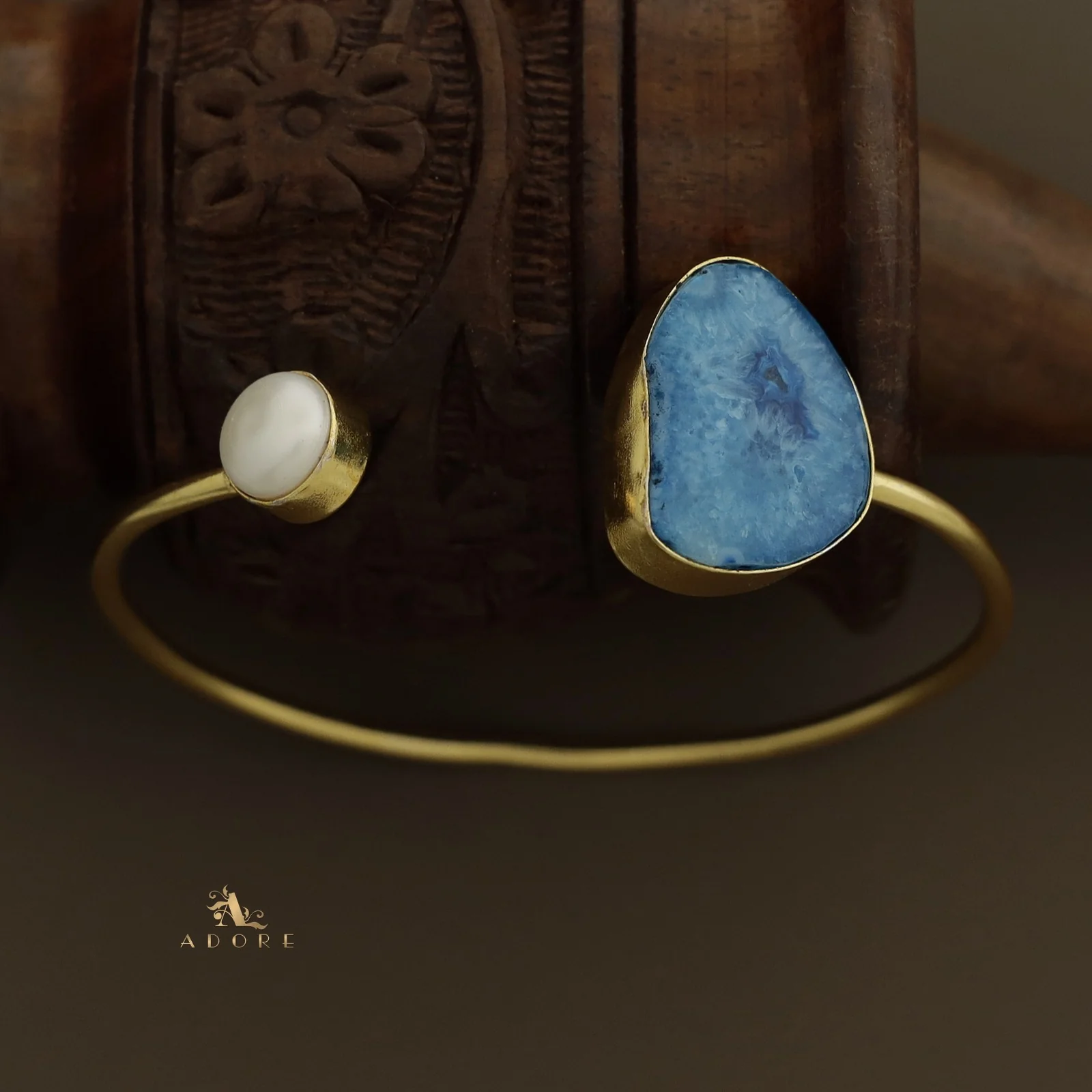 Trish Solar Agate + Pearl Bangle - Image 32