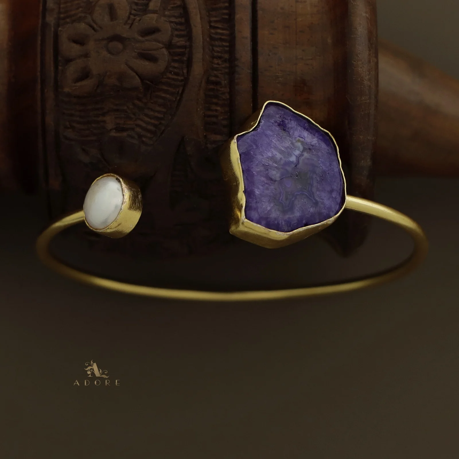 Trish Solar Agate + Pearl Bangle - Image 33