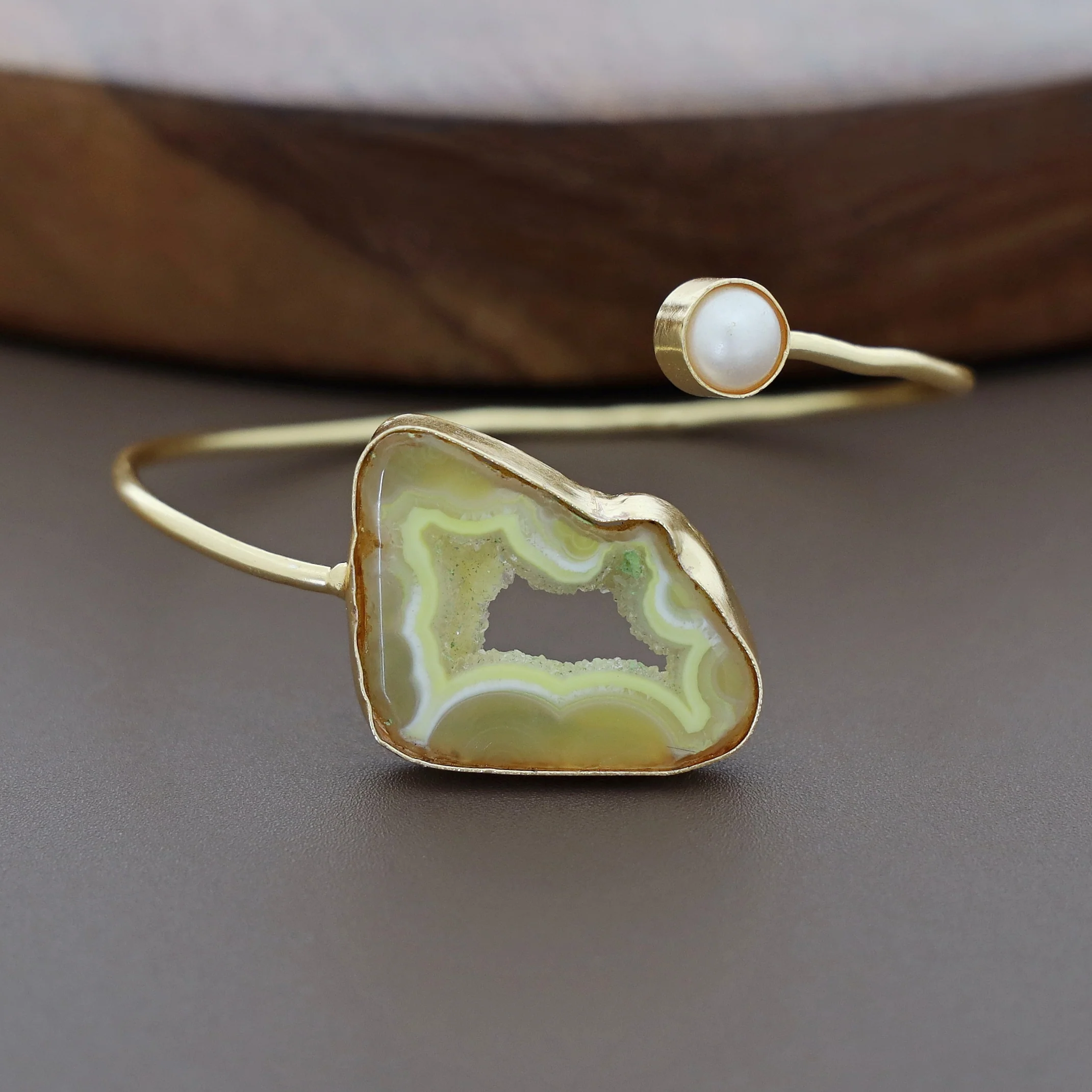 Trish Solar Agate + Pearl Bangle - Image 39