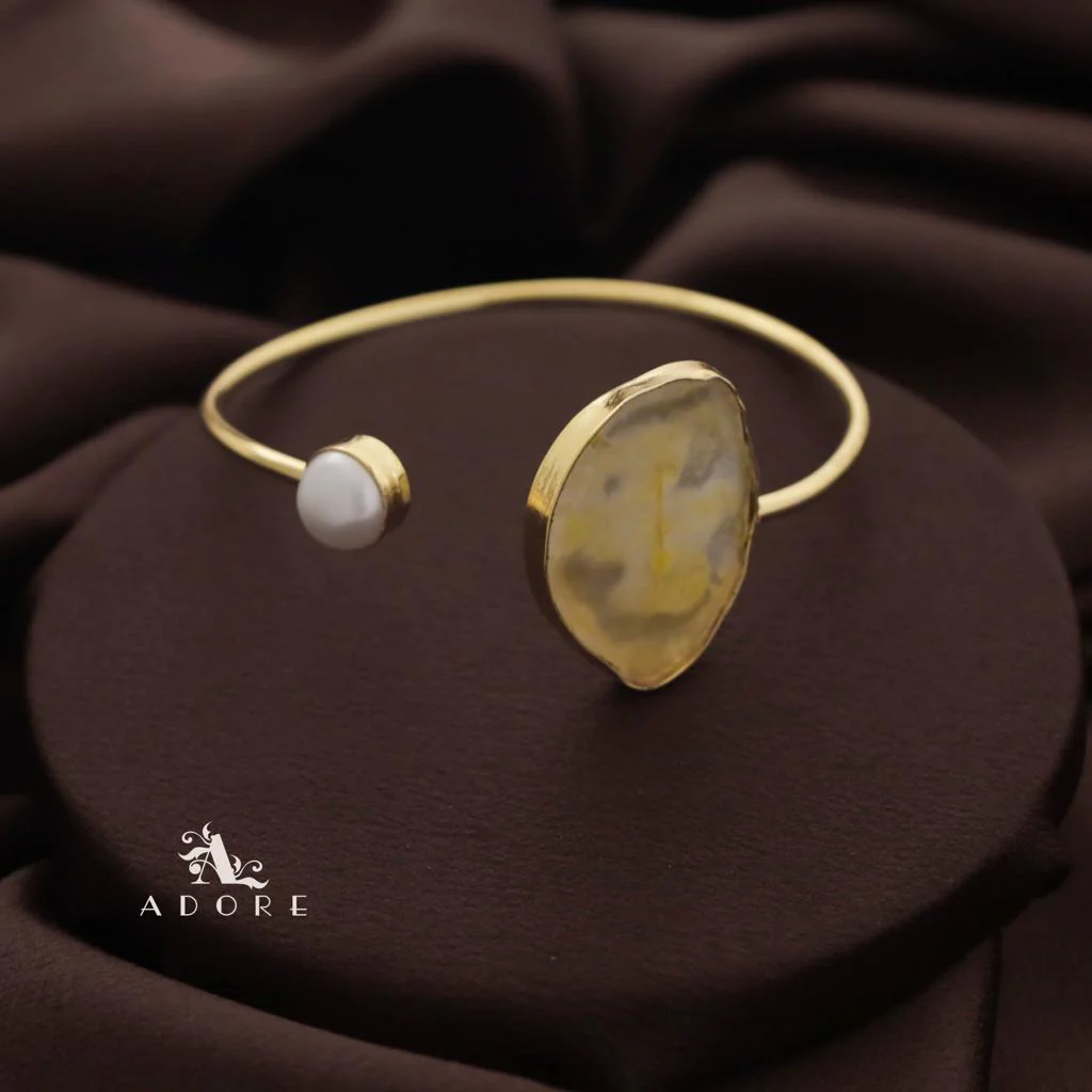 Trish Solar Agate + Pearl Bangle - Image 5