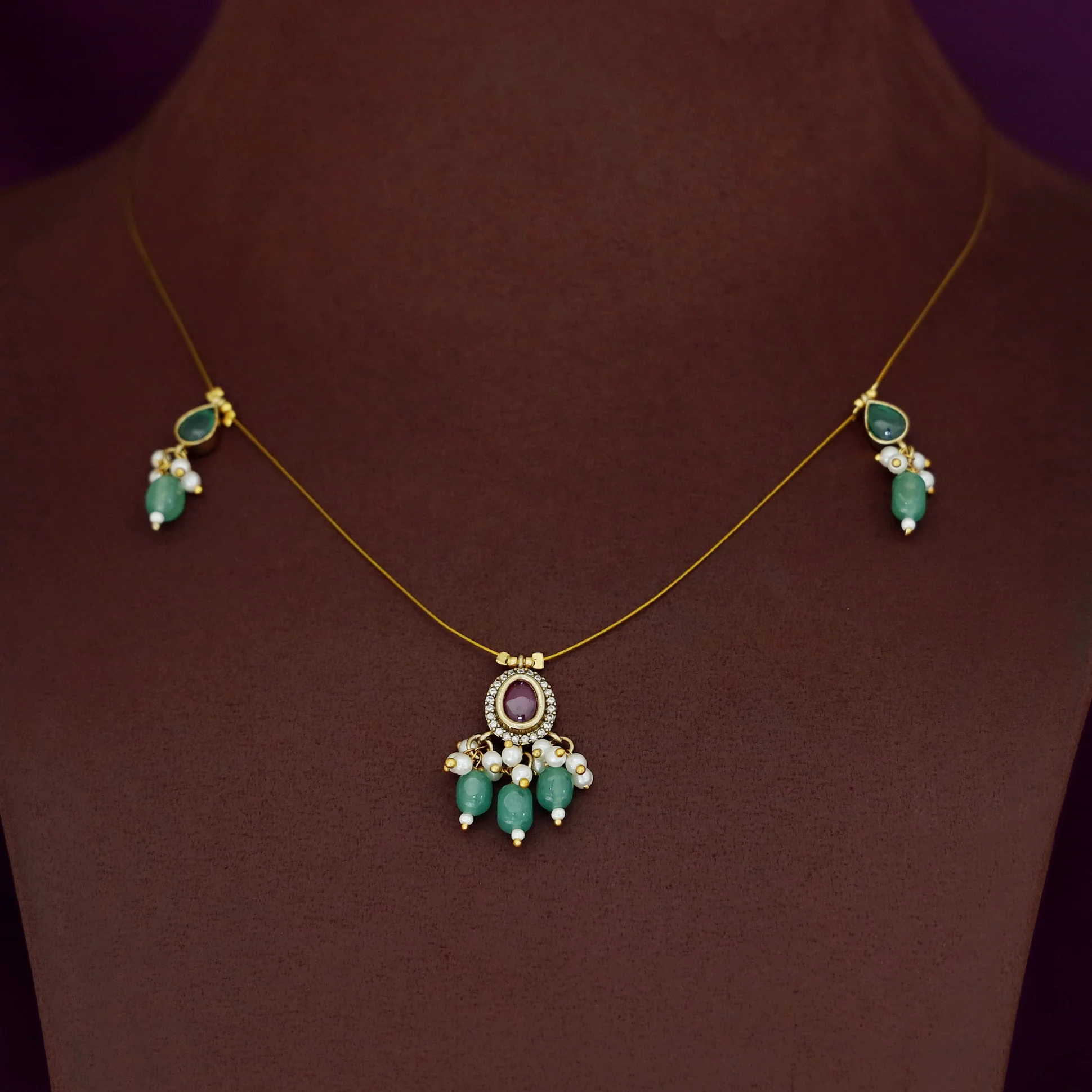 Trishani Pearl Beads String Neckpiece - Image 3