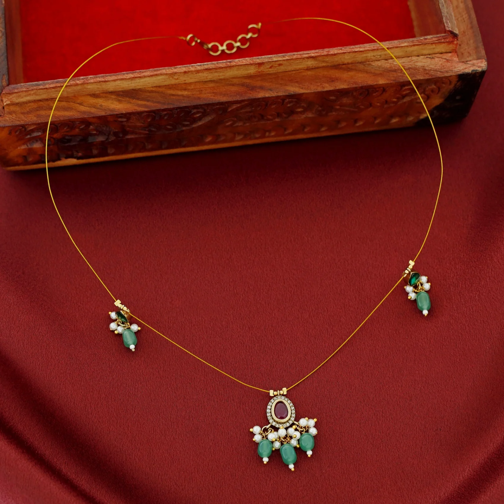 Trishani Pearl Beads String Neckpiece - Image 8