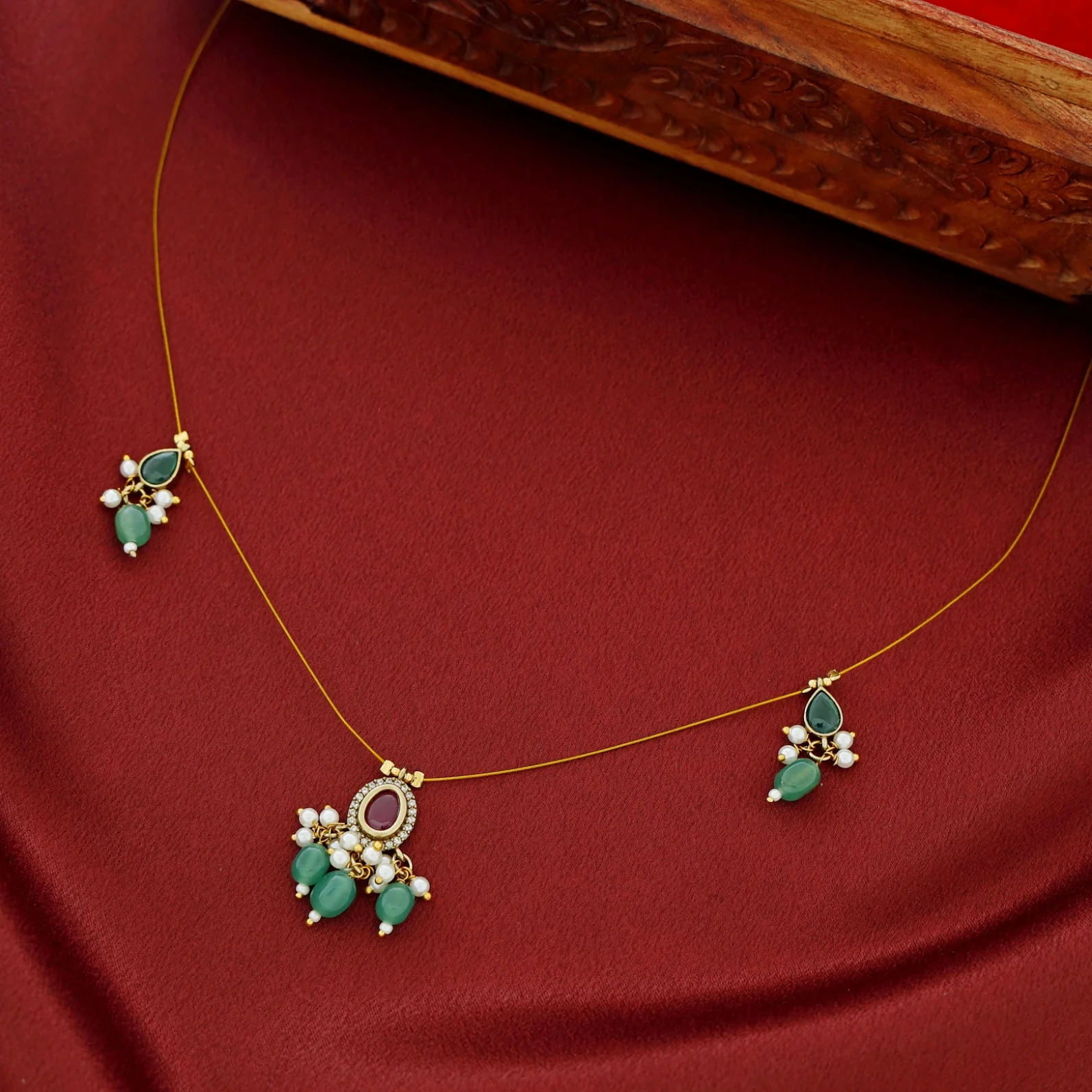 Trishani Pearl Beads String Neckpiece - Image 9