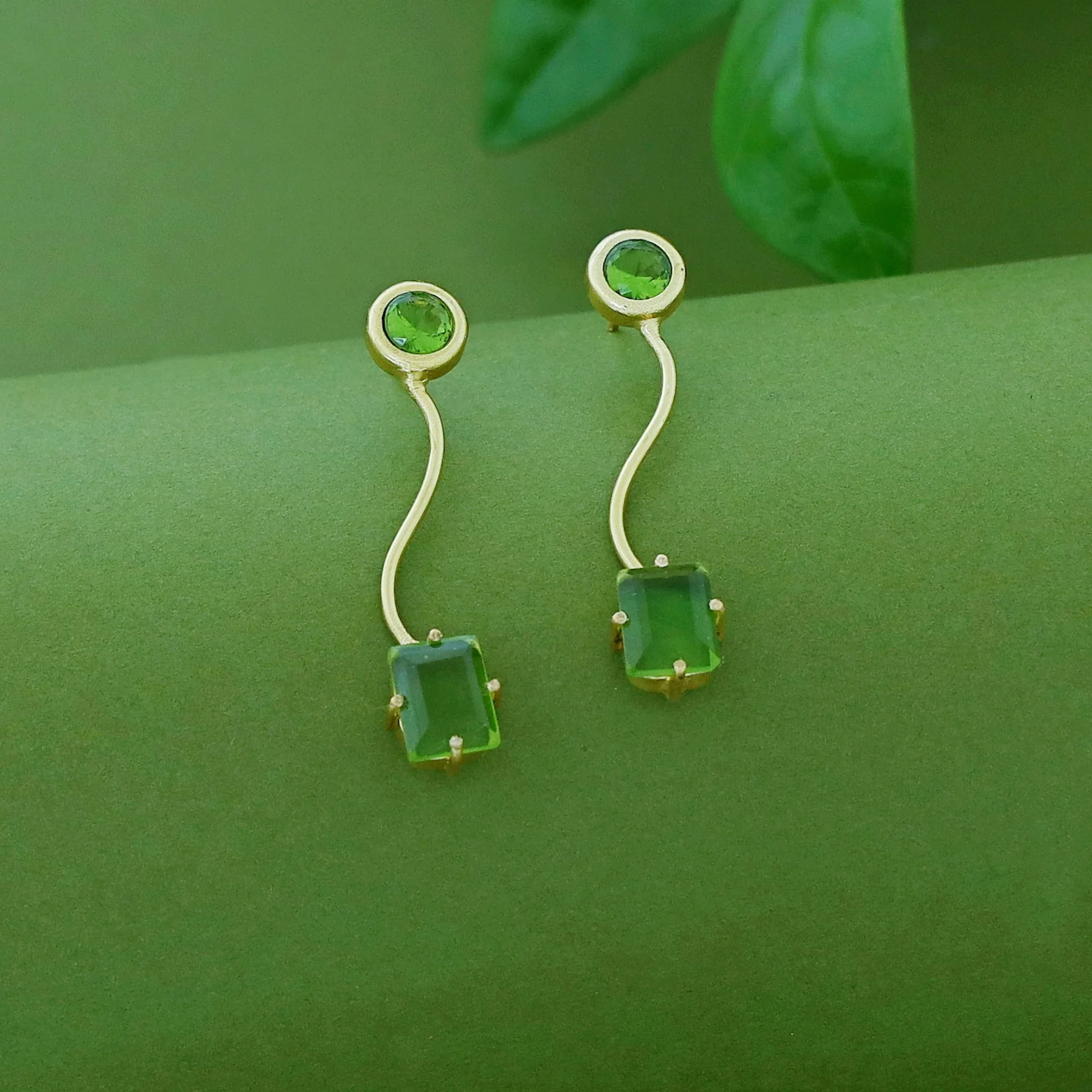 Tusharika Golden Wavy Glossy Earring - Image 2