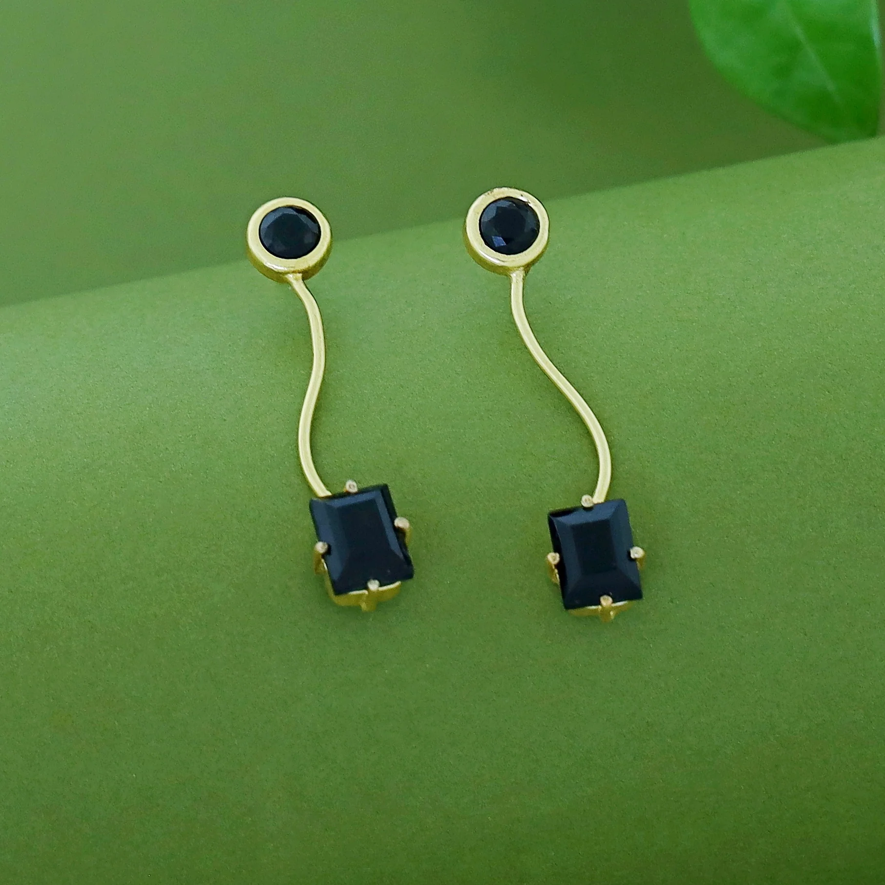 Tusharika Golden Wavy Glossy Earring - Image 3