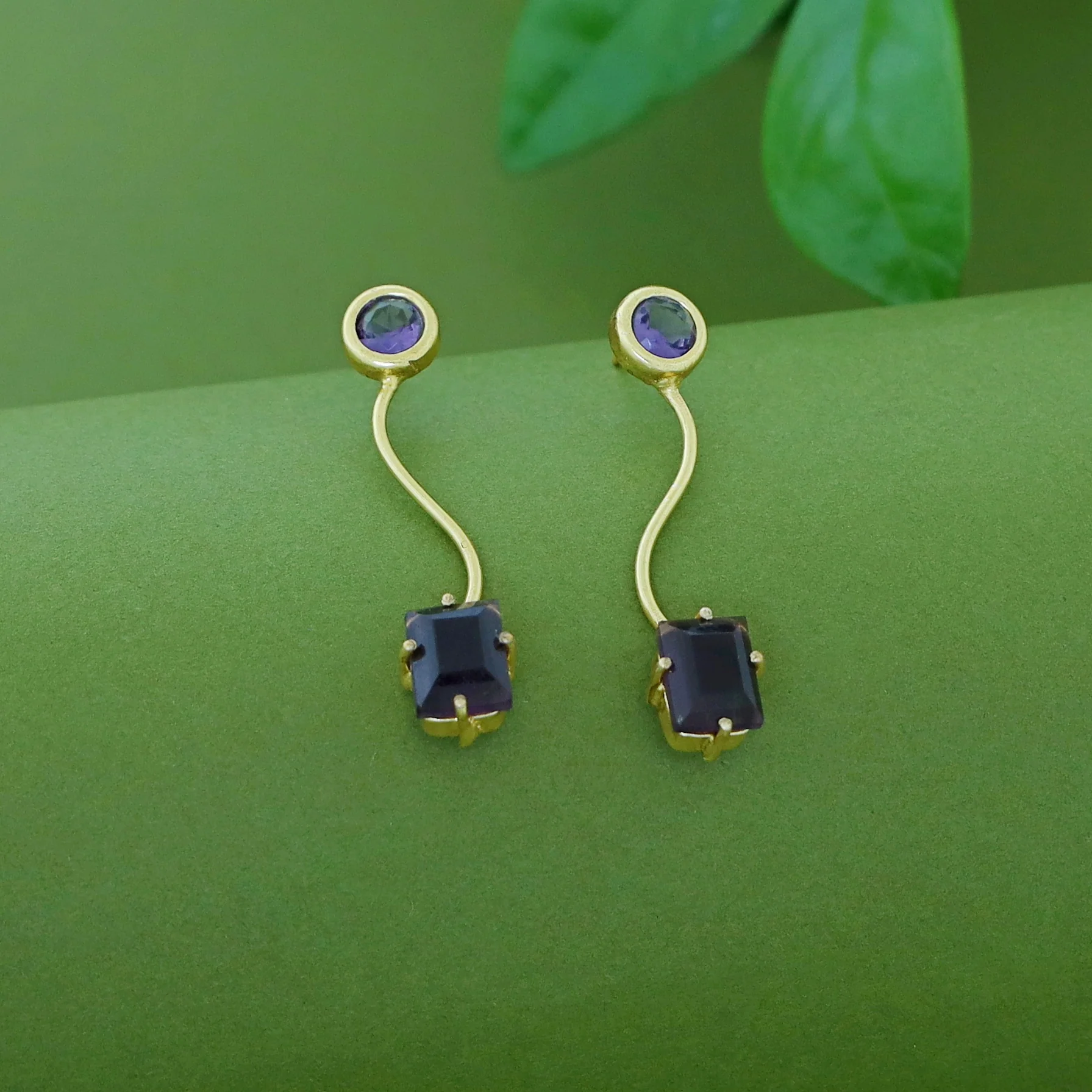 Tusharika Golden Wavy Glossy Earring - Image 6