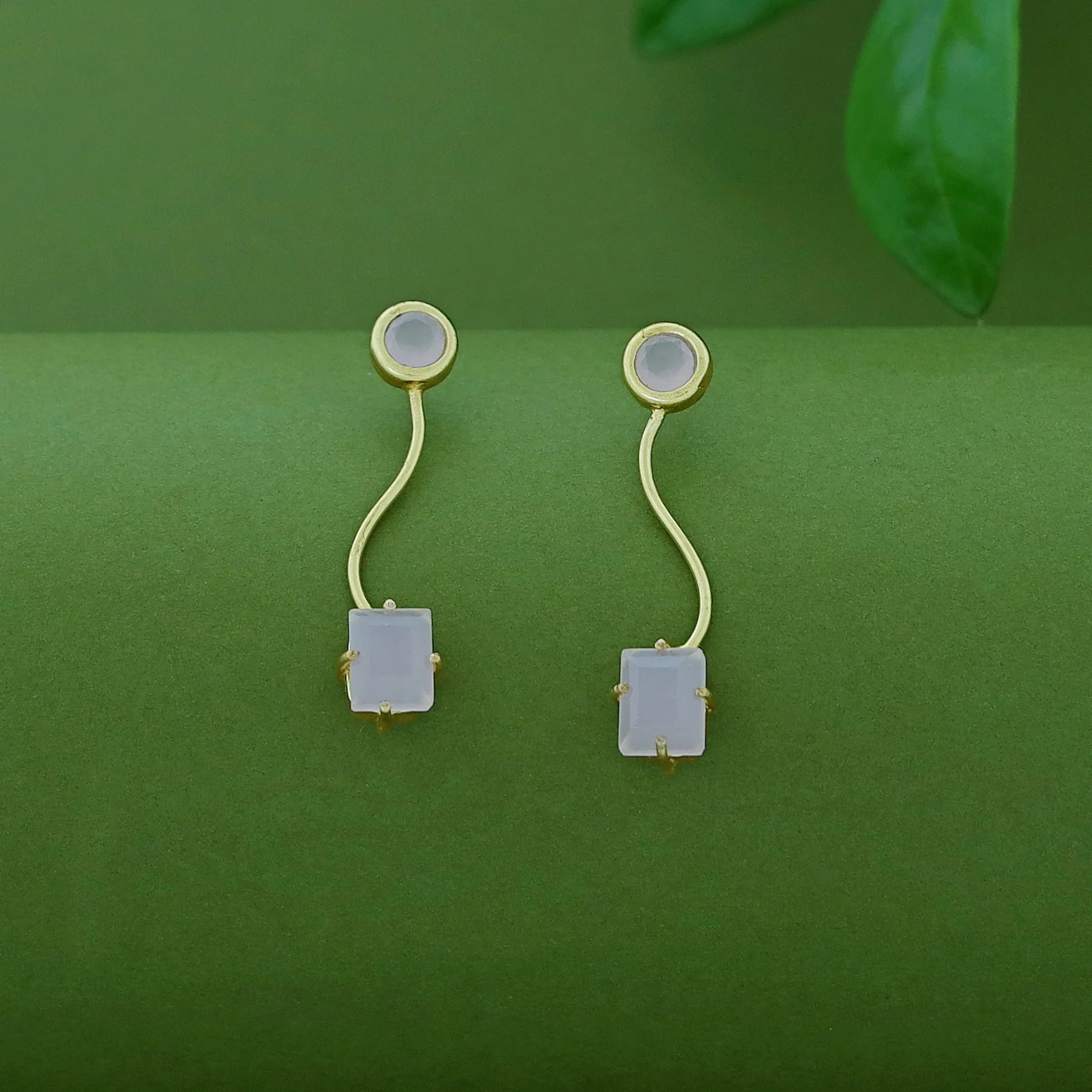 Tusharika Golden Wavy Glossy Earring - Image 8