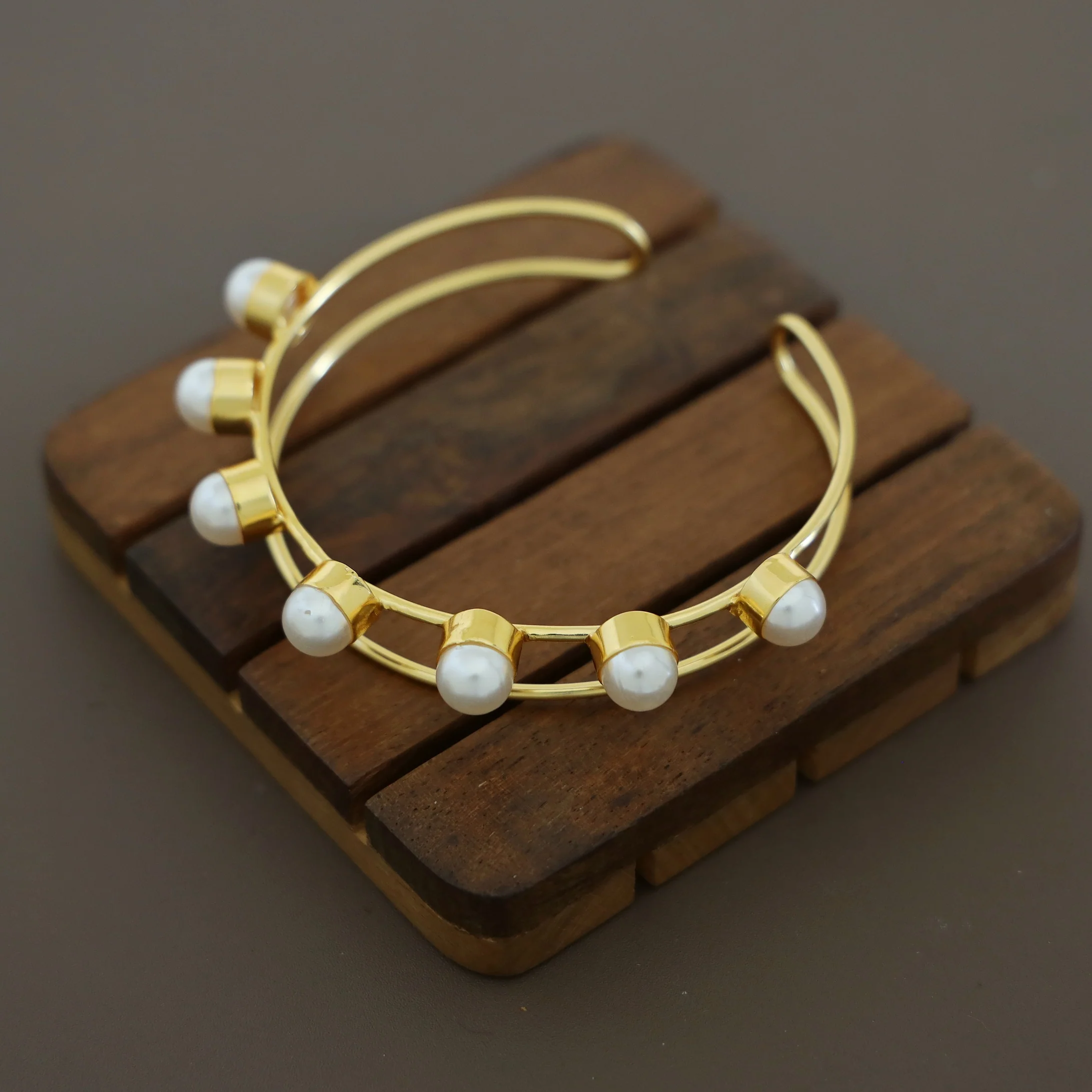 Two Layer 7 Pearl Bangle - Image 2