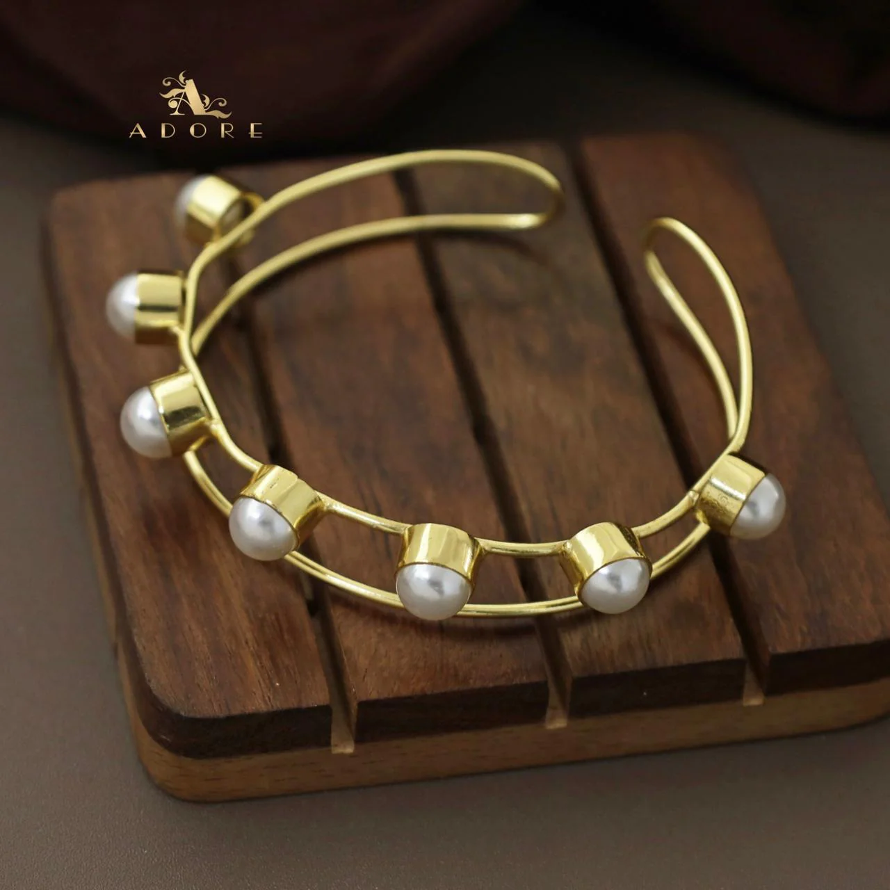Two Layer 7 Pearl Bangle - Image 3