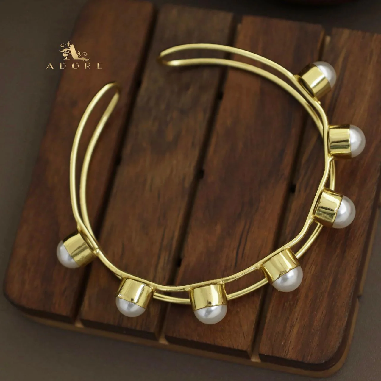 Two Layer 7 Pearl Bangle - Image 4