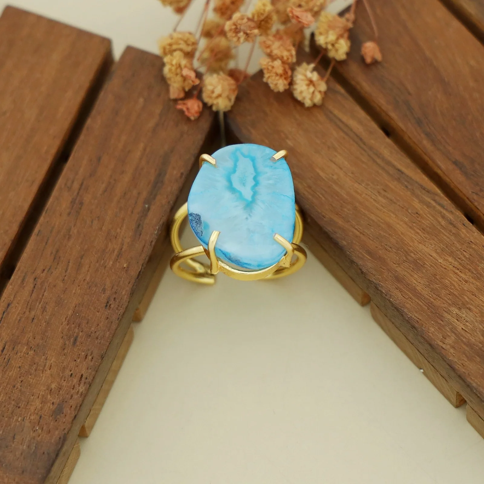 Two Layer Agate Claw Ring - Image 10