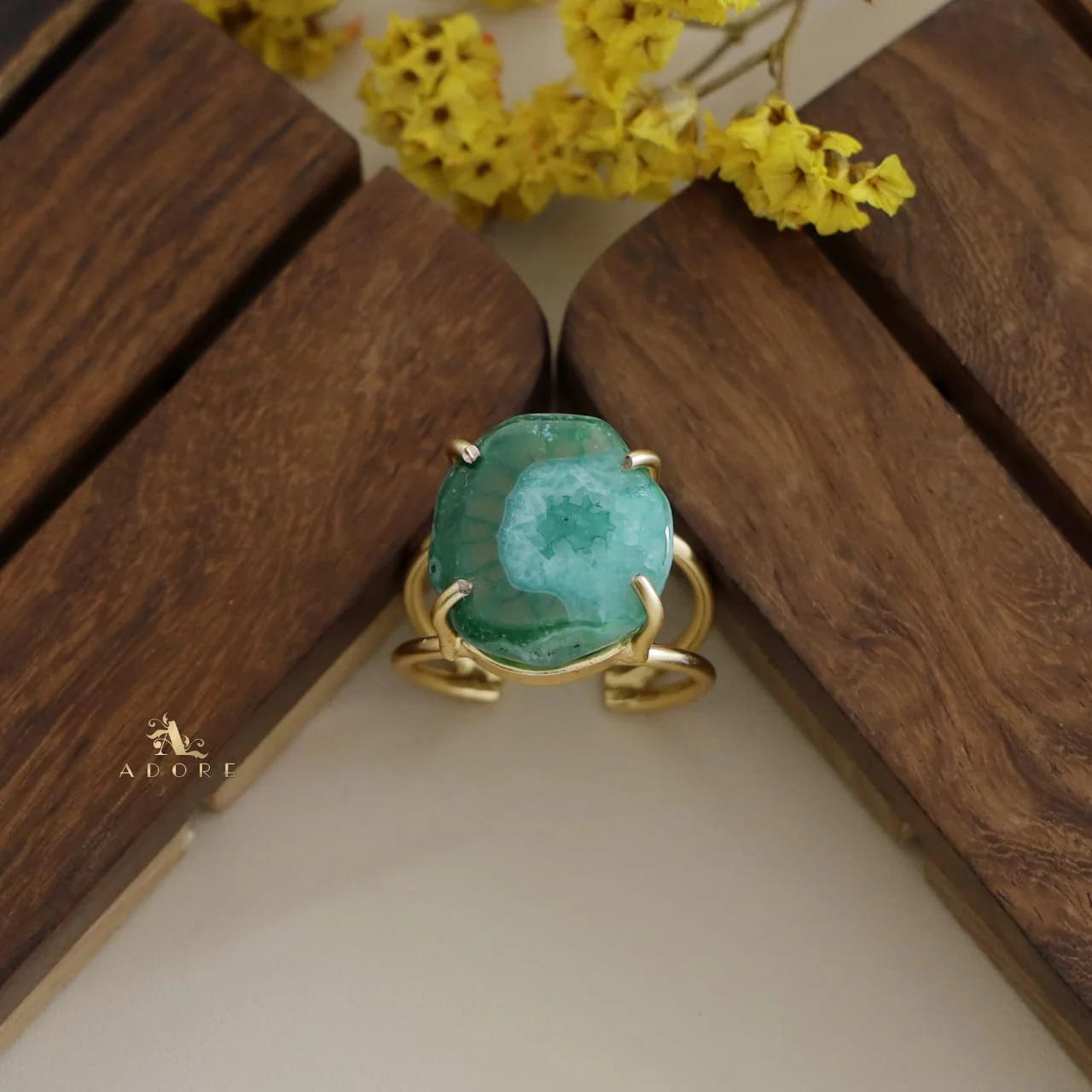 Two Layer Agate Claw Ring - Image 11