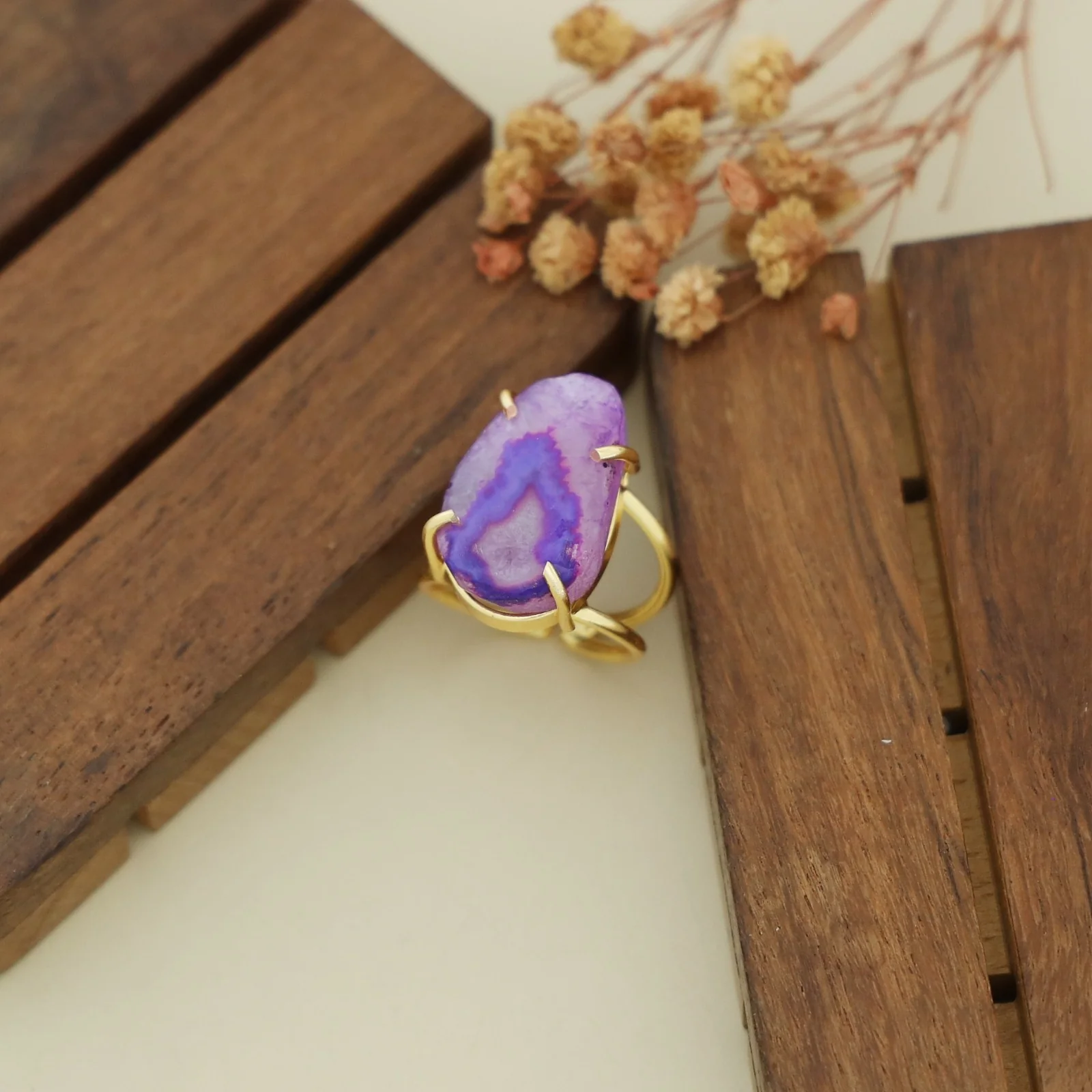 Two Layer Agate Claw Ring - Image 14