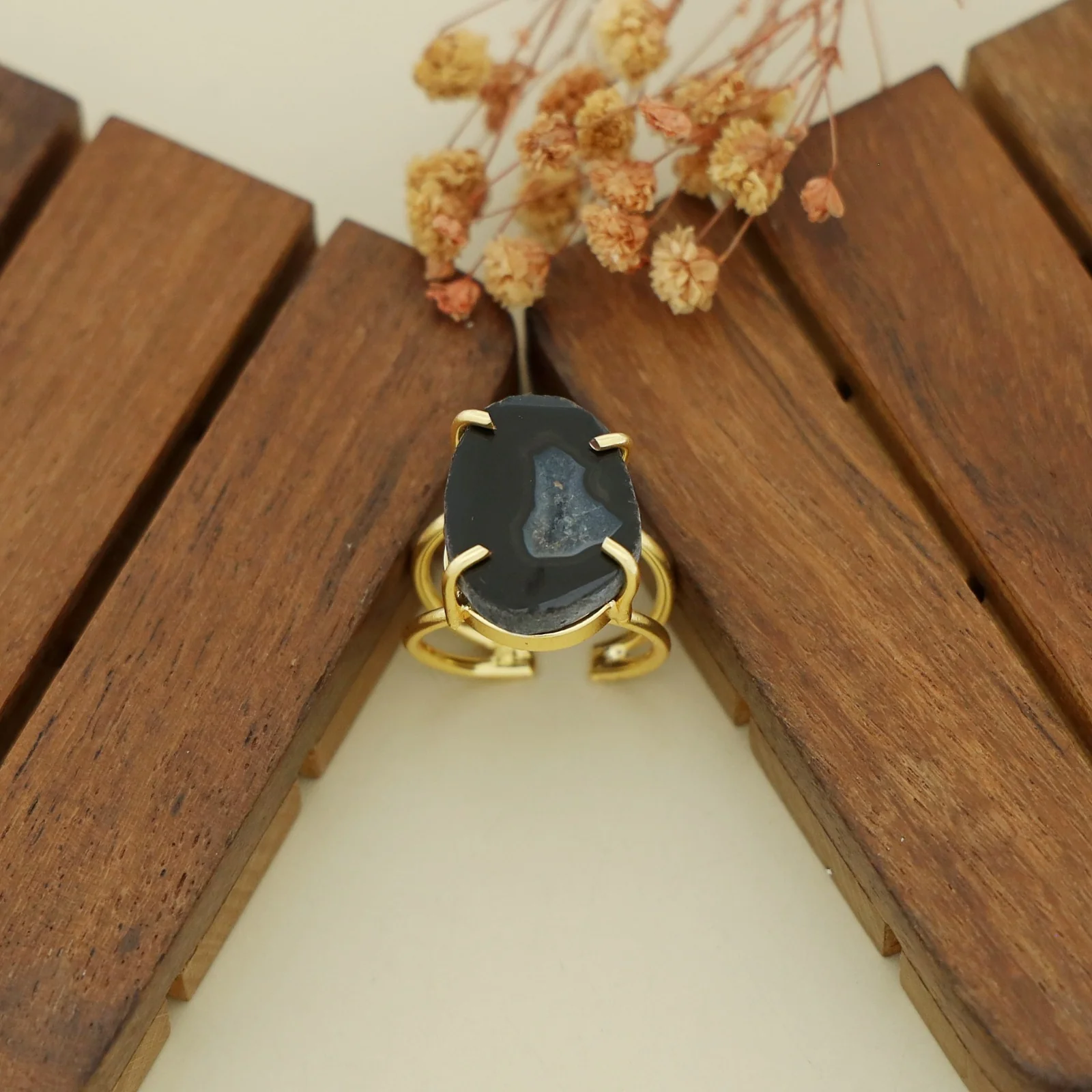 Two Layer Agate Claw Ring - Image 2