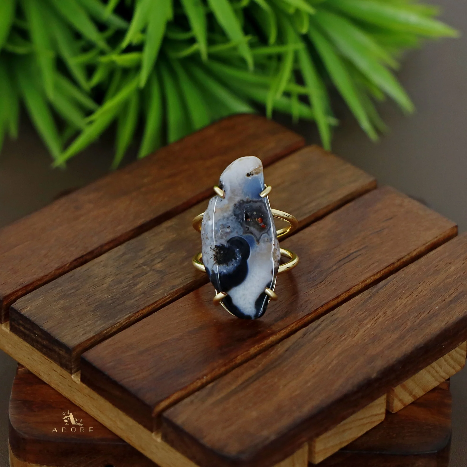 Two Layer Agate Claw Ring - Image 36
