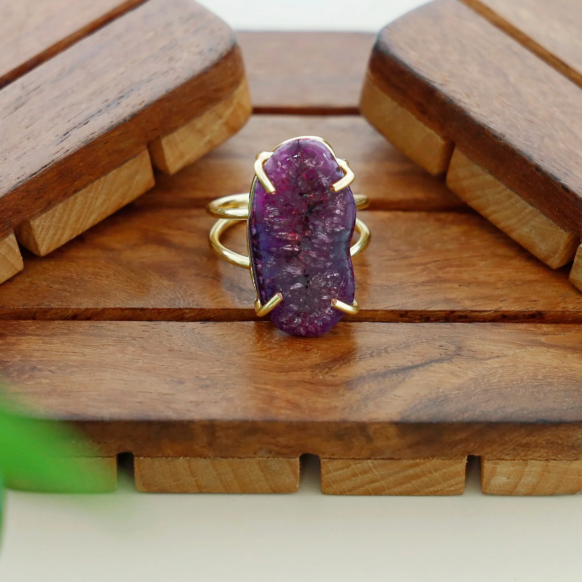 Two Layer Agate Claw Ring - Image 6