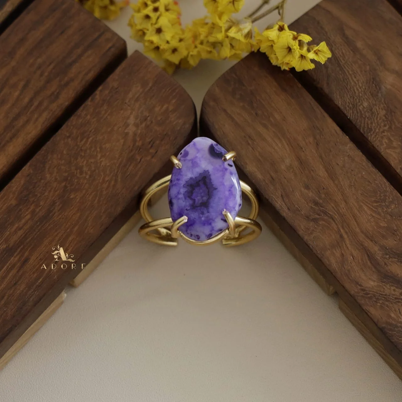 Two Layer Agate Claw Ring - Image 8